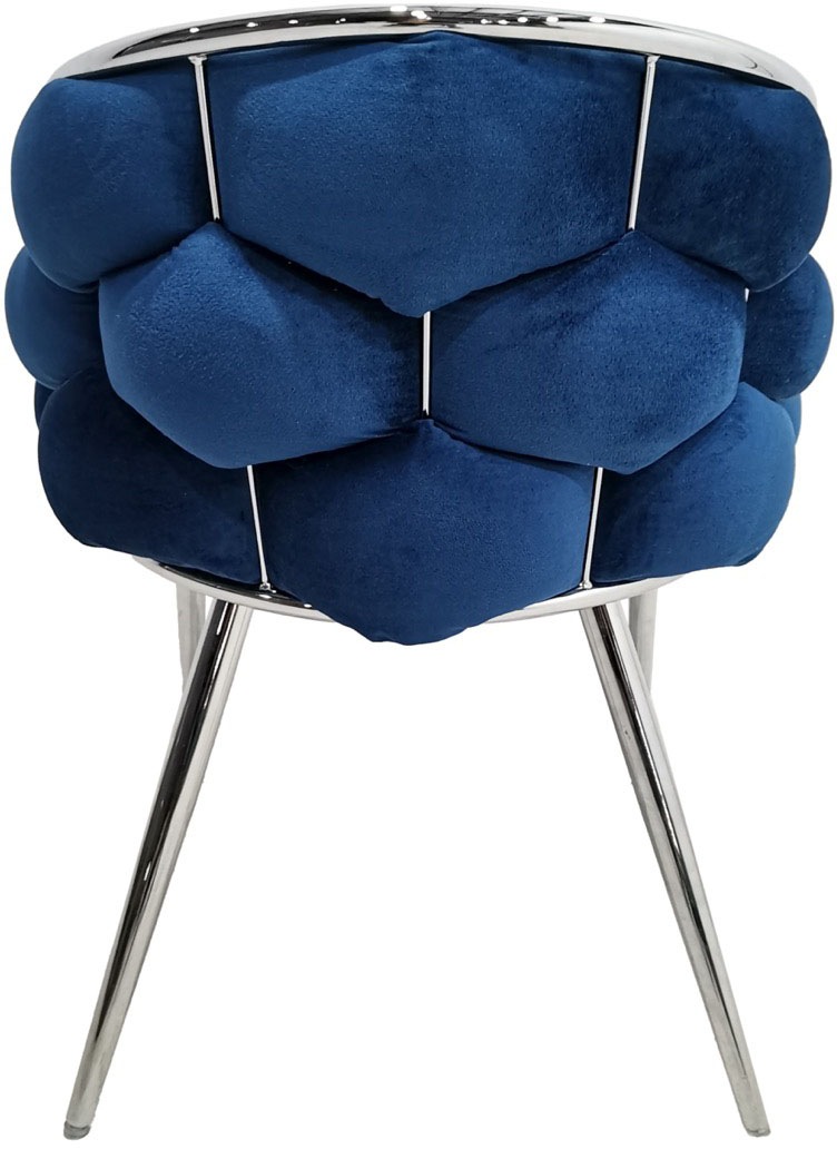 Kayoom Polsterstuhl »Stuhl Grace 125 2er-Set, Gestell aus Eisen, bequem gepolstert«, (Set), 2 St., Graziöses Design, absolutes Eye-Catcher, geflochtener Rücken