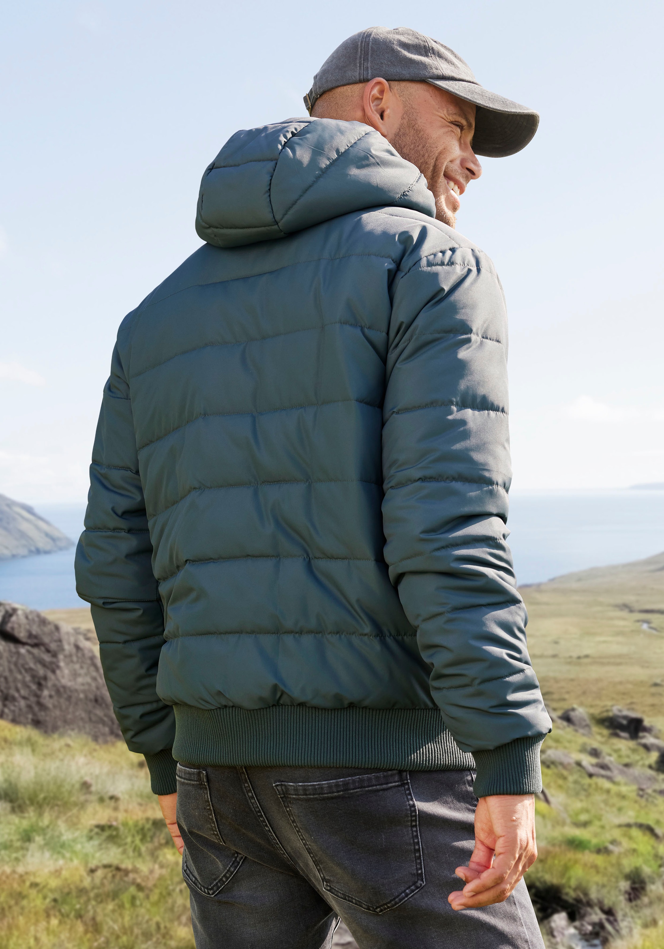 Thumbnail - John Devin Steppjacke mit Kapuze Outdoorjacke mit Strickbündchen