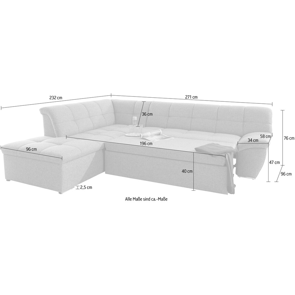 DOMO collection Ecksofa »Lagoa L-Form«