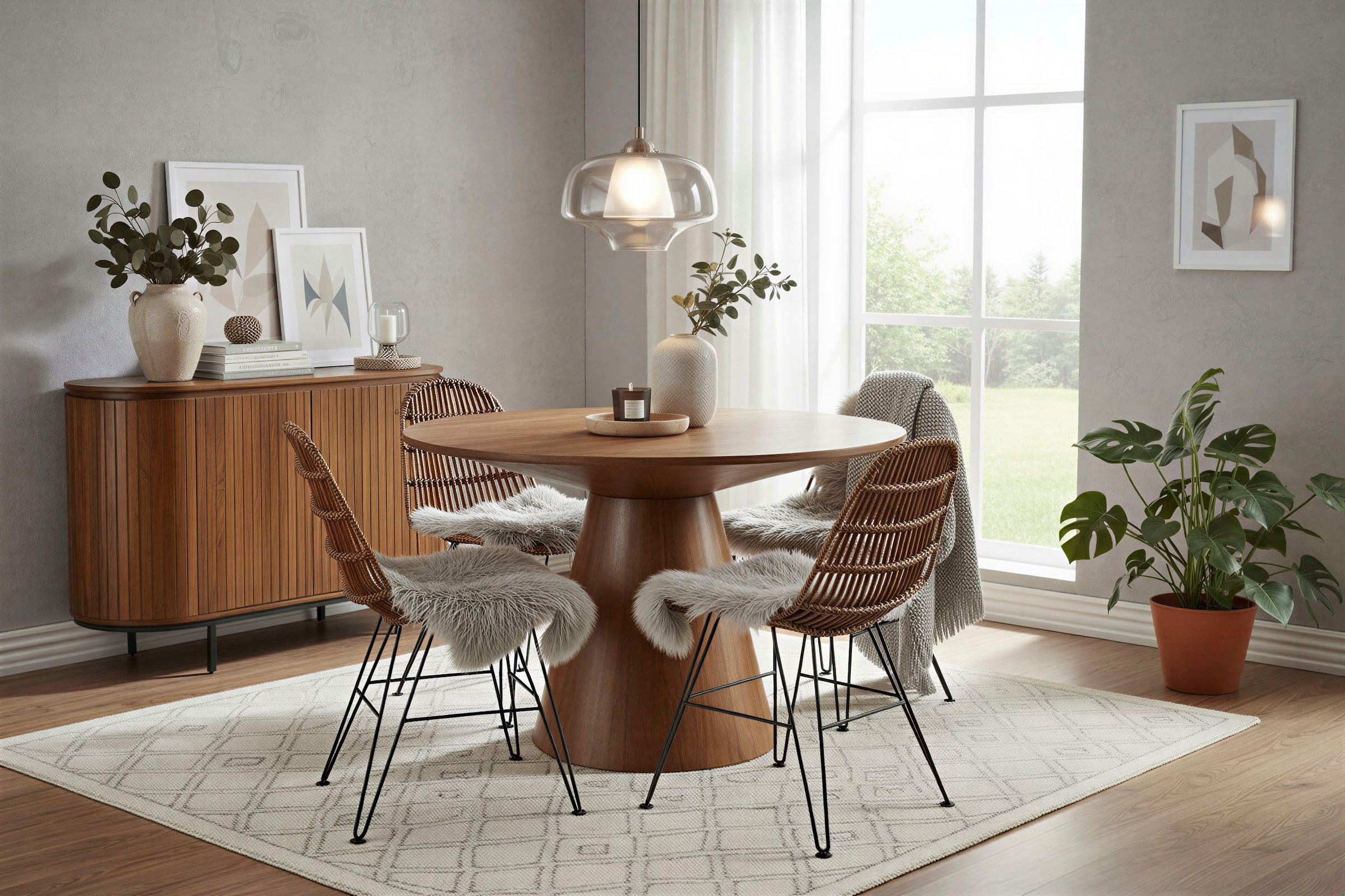 SIT Esstisch "MANGO NATURAL" mit rundem Sockelfuß günstig online kaufen