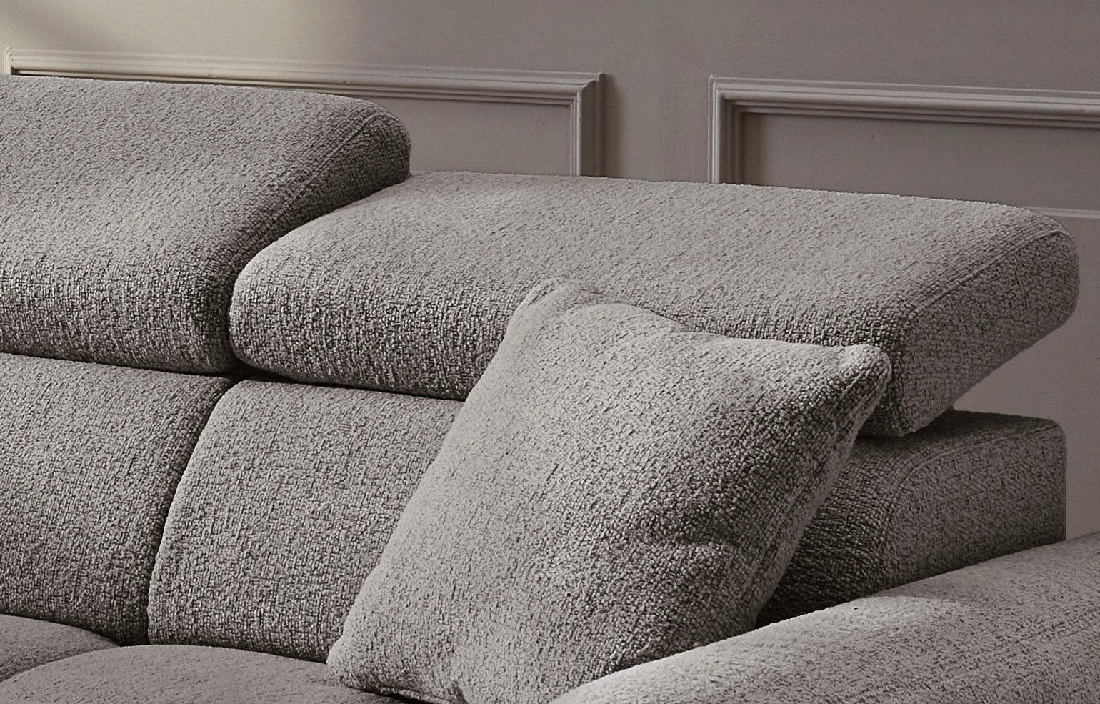 Jockenhöfer Gruppe Ecksofa »Move, L-Form, B: 270cm, mit 60 cm elektr. Sitztiefenverstellung« 140kg Belastbarkeit je Sitz, verstellbaren Kopfstützen & Zierkissen