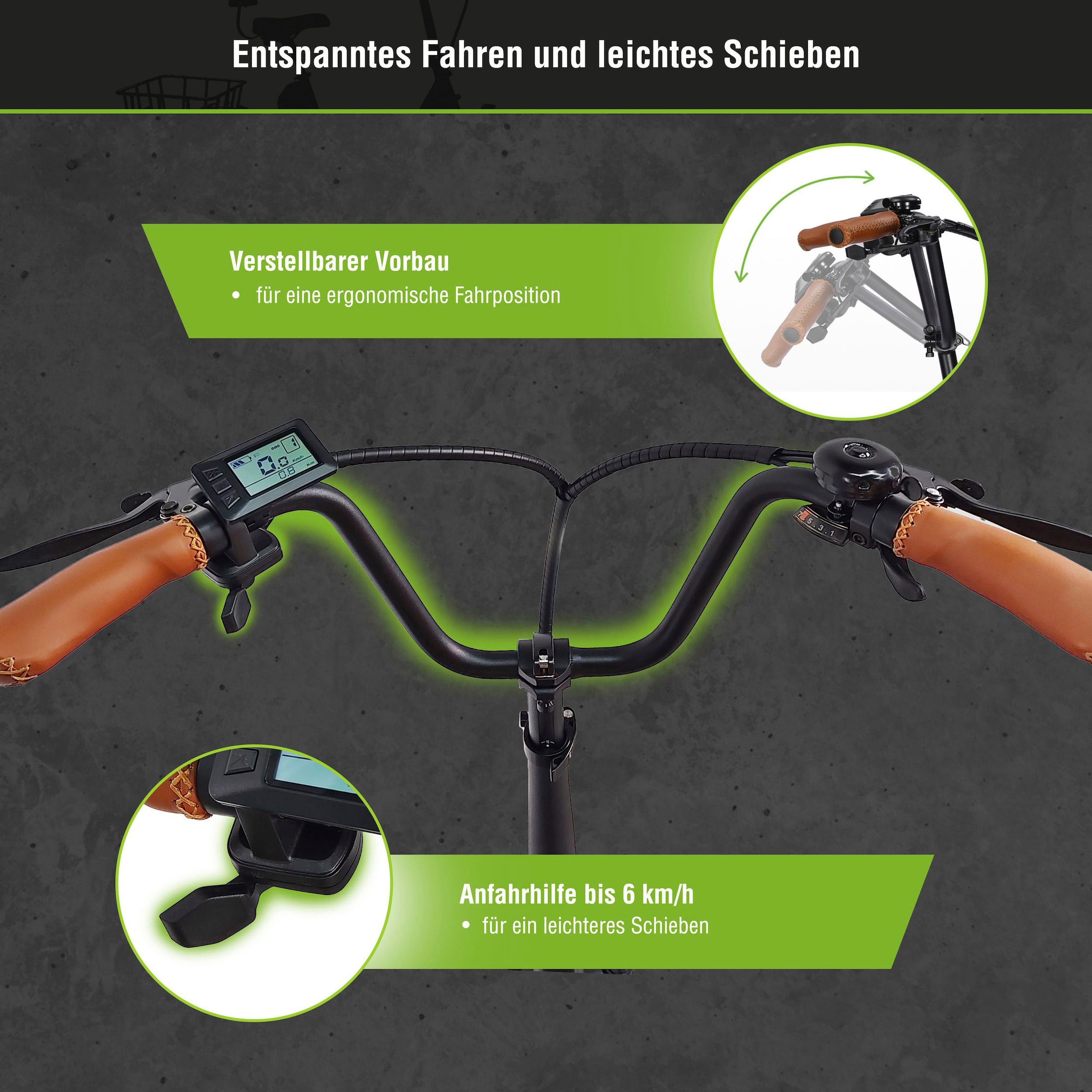 SachsenRad »T6S Comfort air faltbar mit Korb und Alarmanlage« 7 Gang Shimano Kettenschaltung Frontmotor 250 W