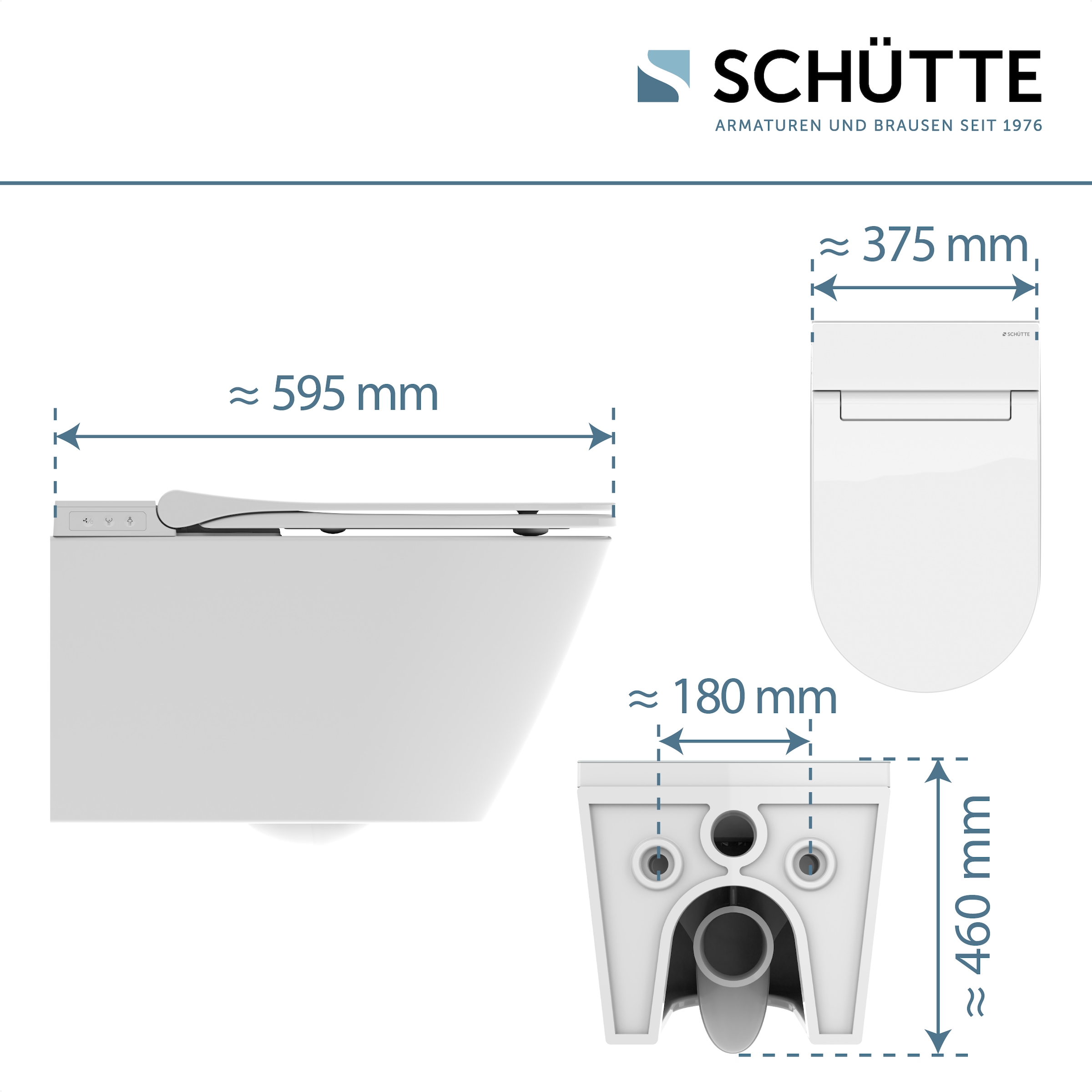 Schütte Dusch-WC »CESARI Premium«, (Komplett-Set), spülrandlos