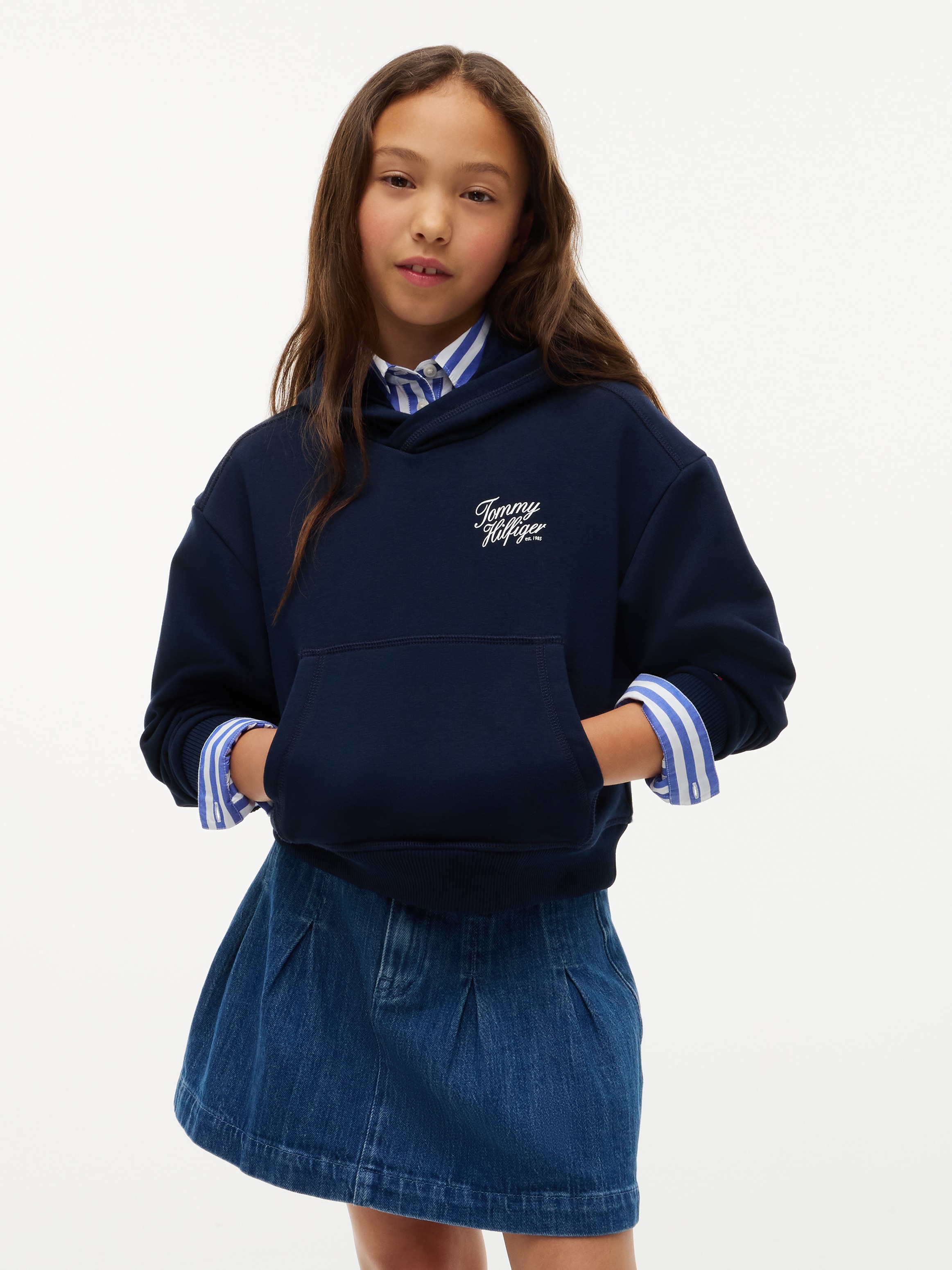 Tommy Hilfiger Kapuzensweatshirt "TOMMY SCRIPT HOODIE", Regular Fit, Baumwoll-Mix, Kinder bis 16 Jahre