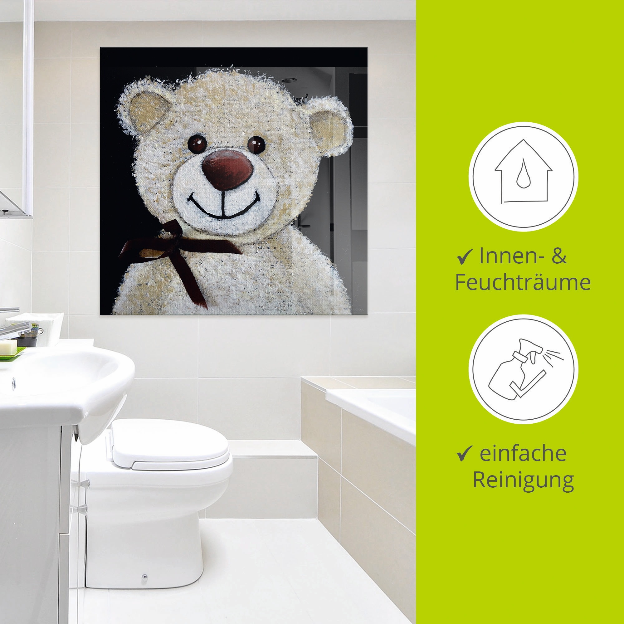 Artland Glasbild »Teddybär«, Spielzeuge, (1 St.), in verschiedenen Größen