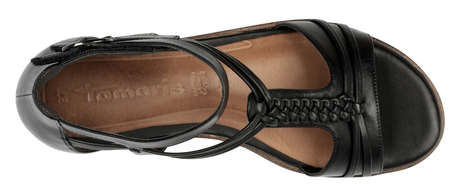 Tamaris Keilsandalette, Riemchensandale, Sommerschuh mit Flechtriemchen