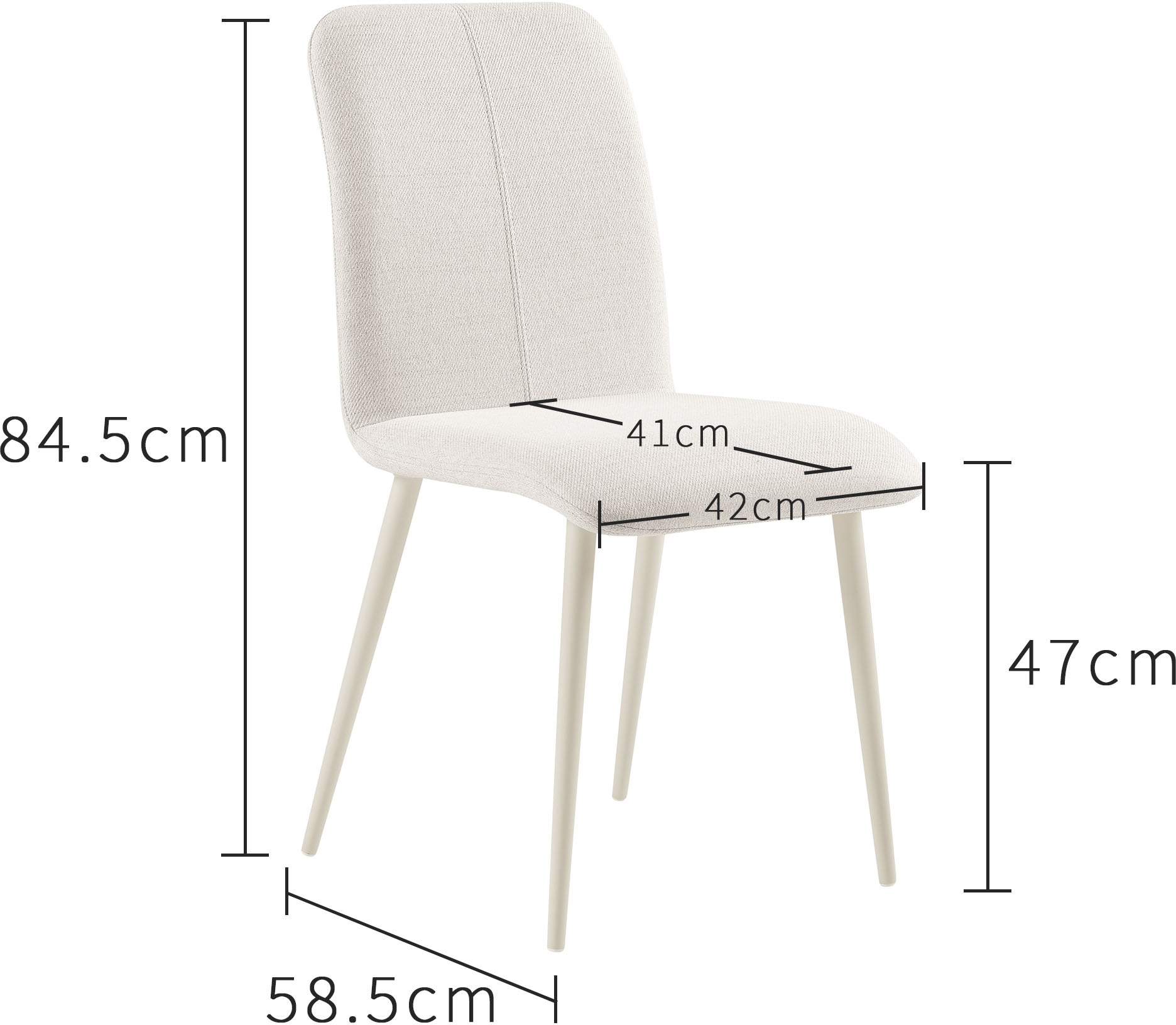 OTTO home Essgruppe »Kryce« Set, 120 cm Esstisch + 2 Stühle + Bank, 4 Stk. tlg. Strukturstoff, robustem Metallgestell, Tischplatte aus Sinterstein