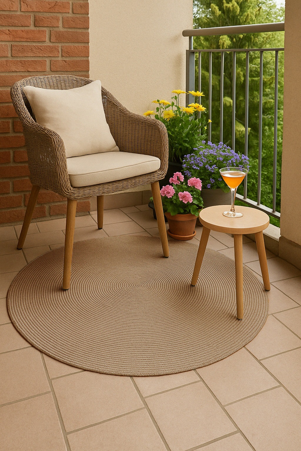 ASTRA Teppich »Paris«, rund, 8 mm Höhe, In- und Outdoor geeignet, Aussenbereich, Wohnzimmer