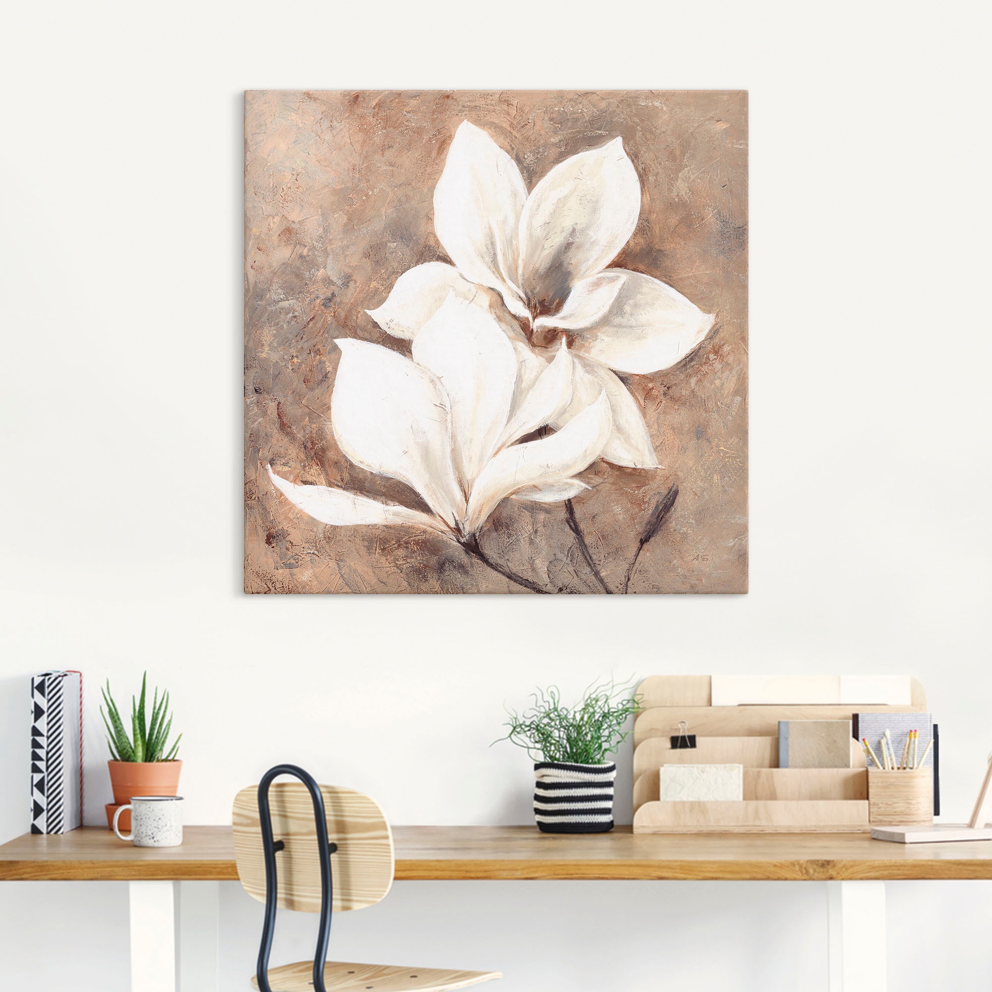 Artland Leinwandbild "Klassische Magnolien" Blumen 1 Stk. tlg. als Alubild, günstig online kaufen
