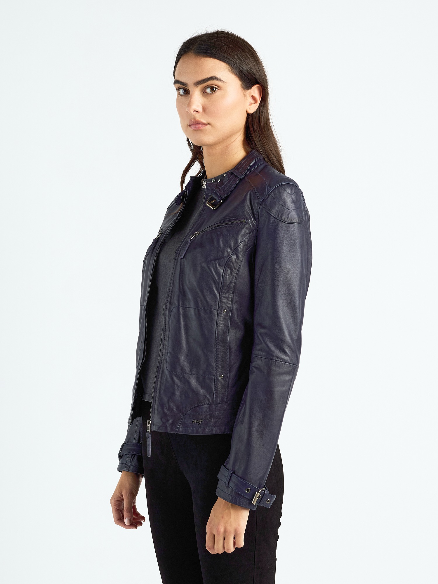 MAZE 31Ryana Leather Jacket Purple Size L 2