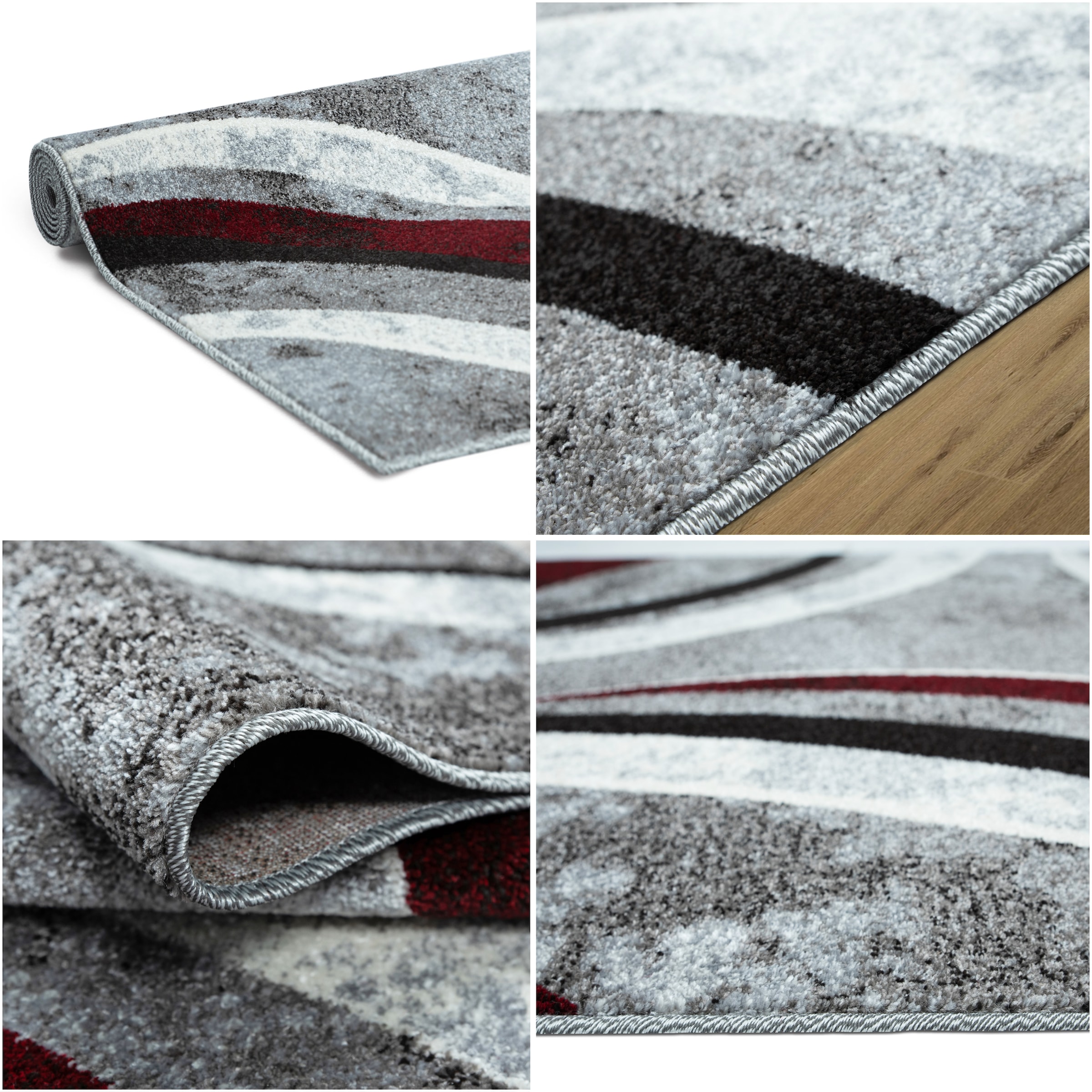 OTTO home Teppich »Flow, geometrisches Design« rechteckig 9 mm Höhe grafisch, abstrakt, elegant, Wohnzimmer, Schlafzimmer