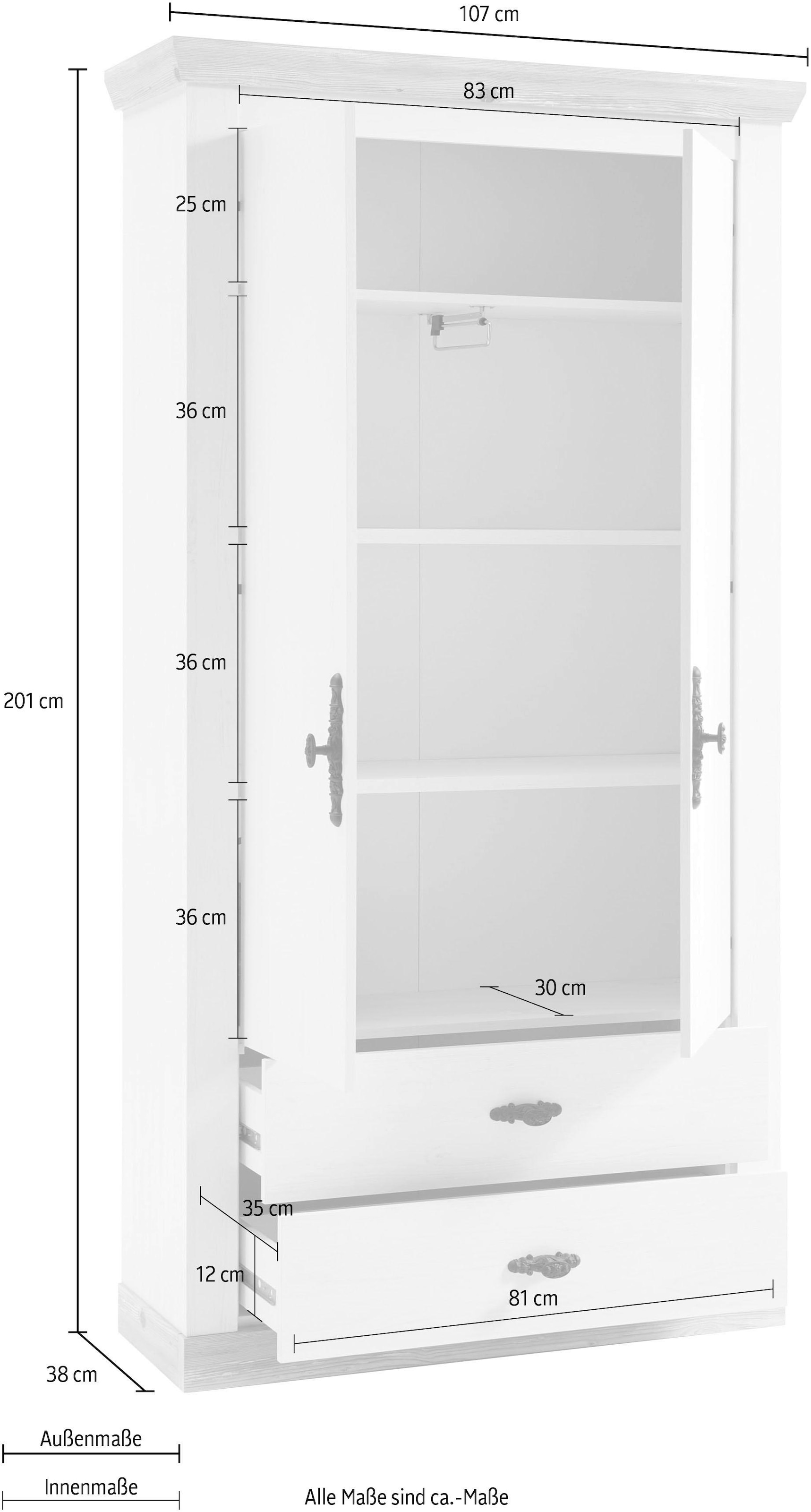 Home affaire Garderobenschrank »Florenz«, Höhe ca, 200 cm | BAUR | Garderobenschränke