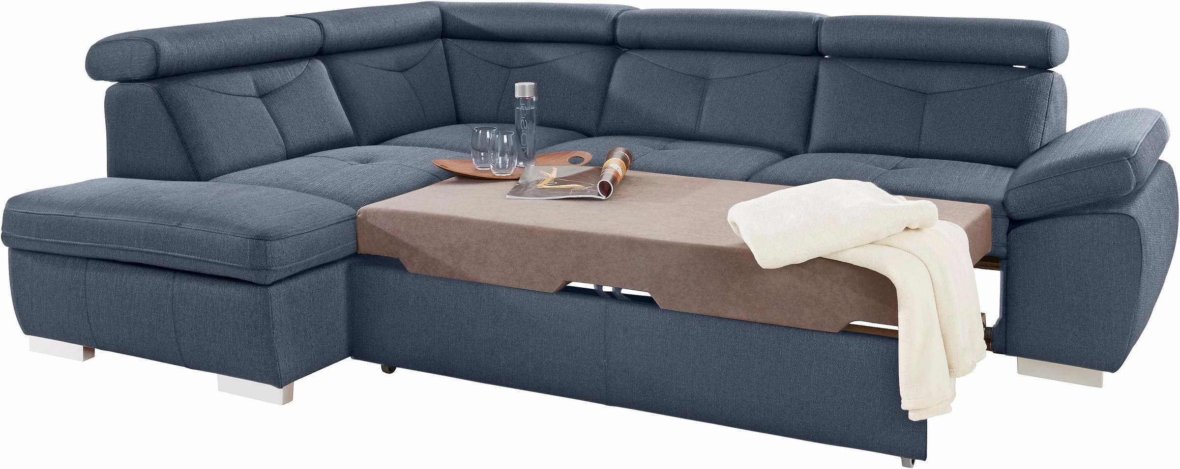 Thumbnail - exxpo - sofa fashion Ecksofa "Spring, super bequem und komfortabel mit Armteil- und Kopfteilfunktion" wahlweise mit Bett...