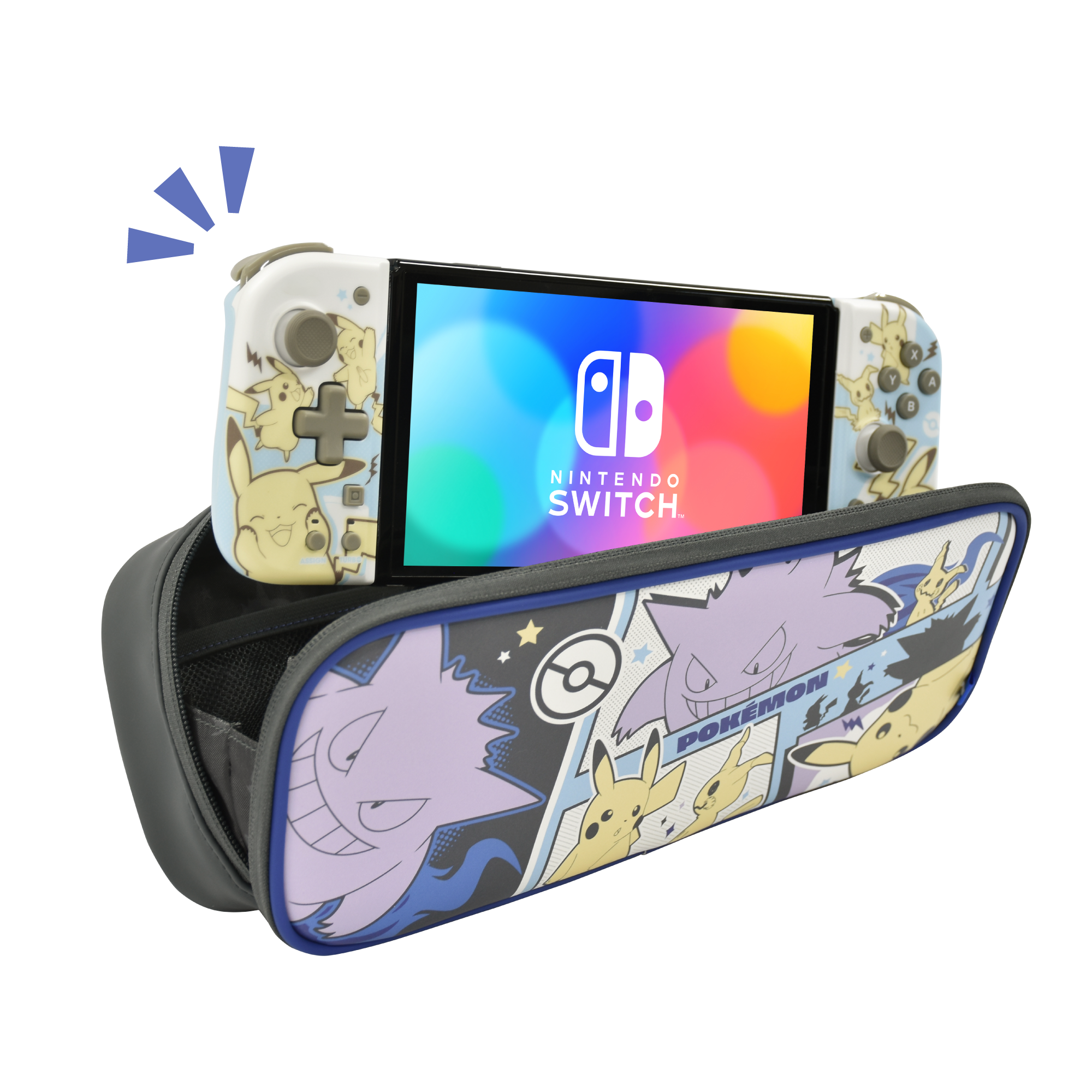 Hori Spielekonsolen-Tasche »Switch Tasche Cargo Pouch Compact - Pikachu, Gengar & Mimigma«