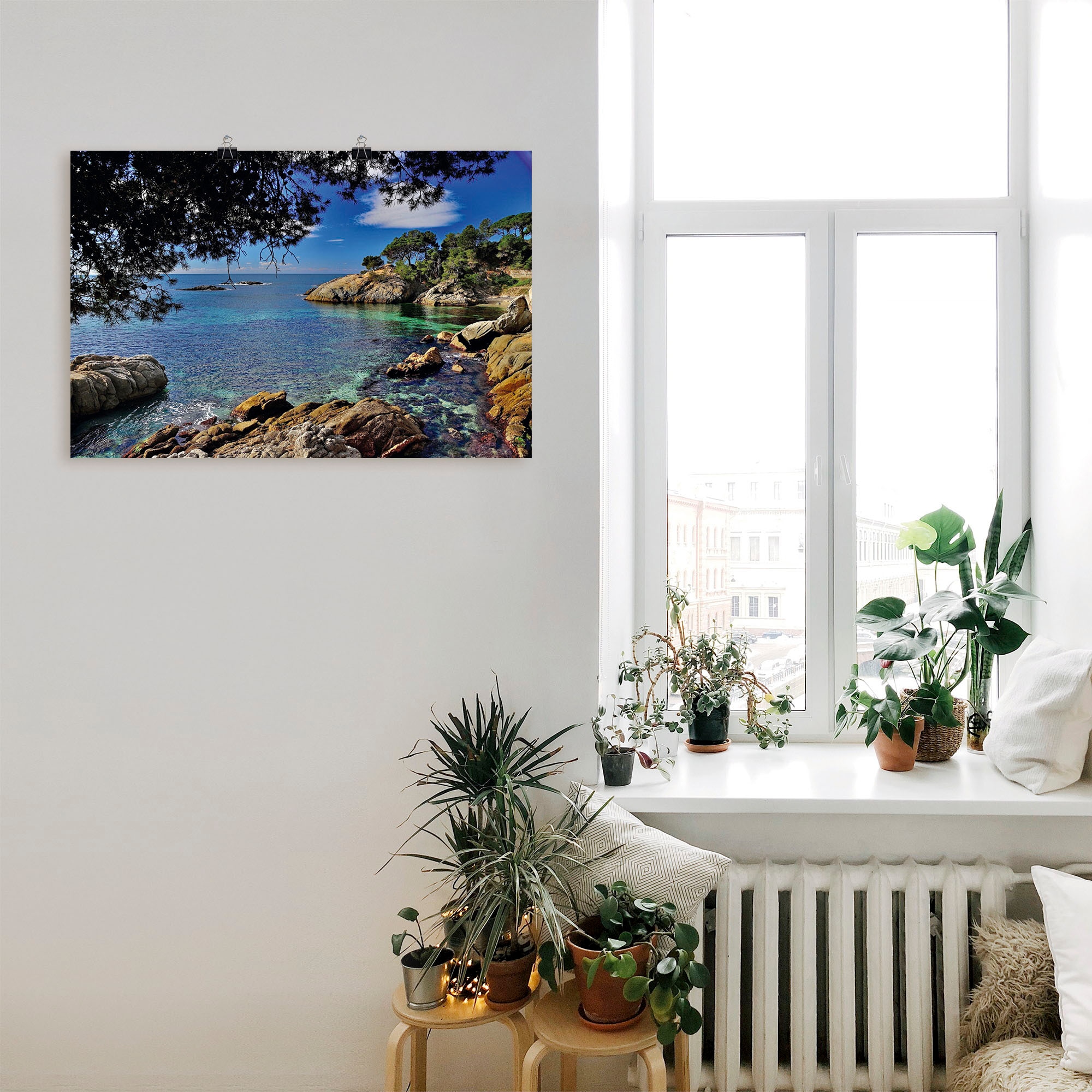 Artland Wandbild "Farben der Costa Brava", Küste, (1 St.), als Leinwandbild günstig online kaufen