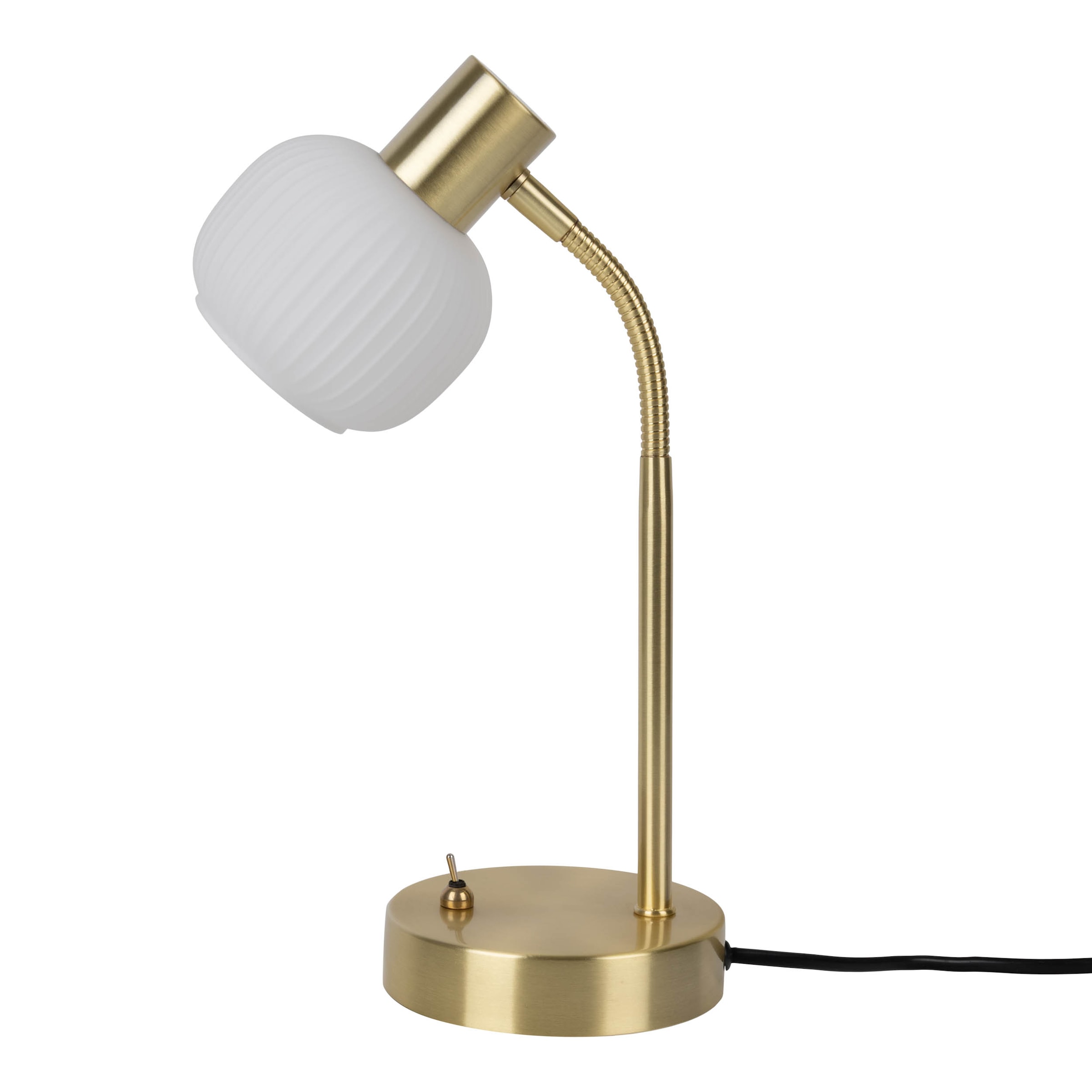 näve Tischleuchte »Learta« E14 1 Stk. exkl. 1x E14, messing matt, Glasschirm weiß opal, Zuleitung 150cm