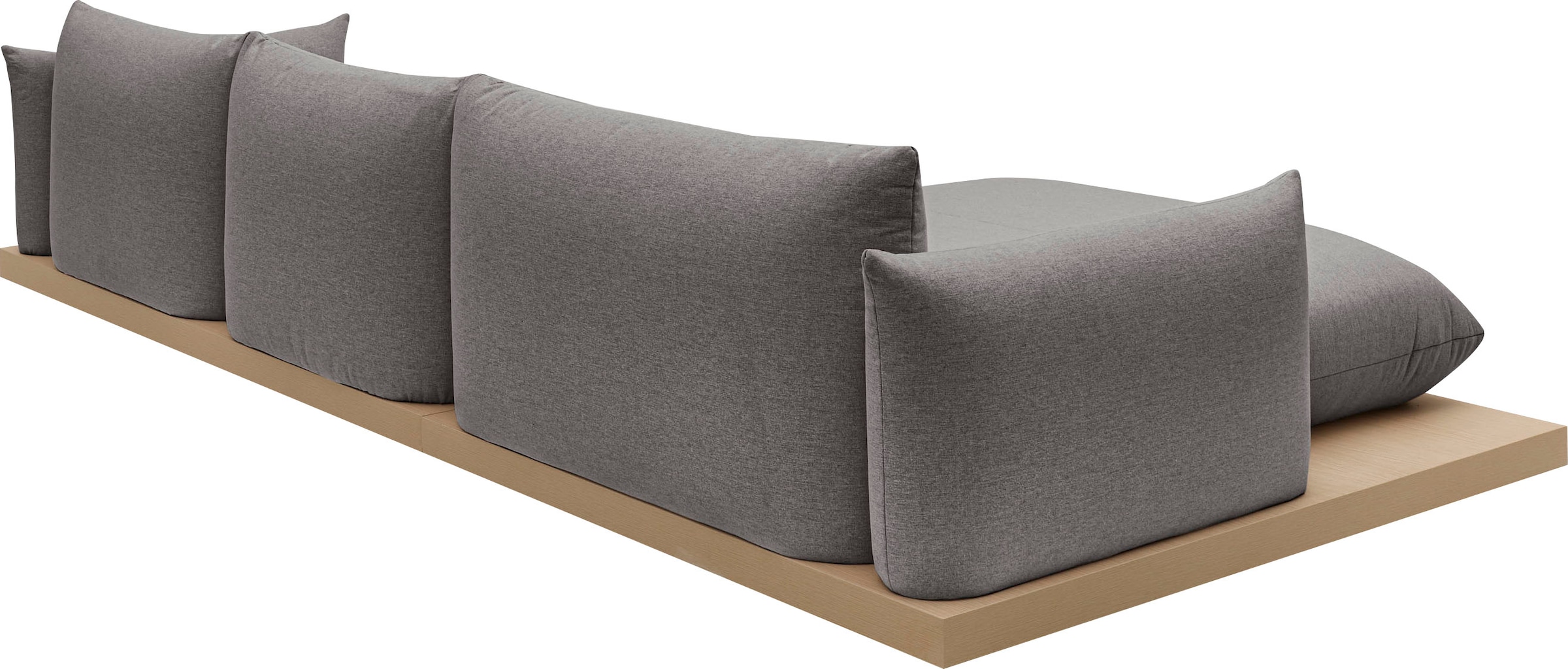 OTTO home Ecksofa »Kalix, Polsterecke mit kräftigem Holz-Plateau, moderne Couch in L-Form«, wahlweise Recamiere links o. rechts, Strukturstoff, hoher Sitzkomfort