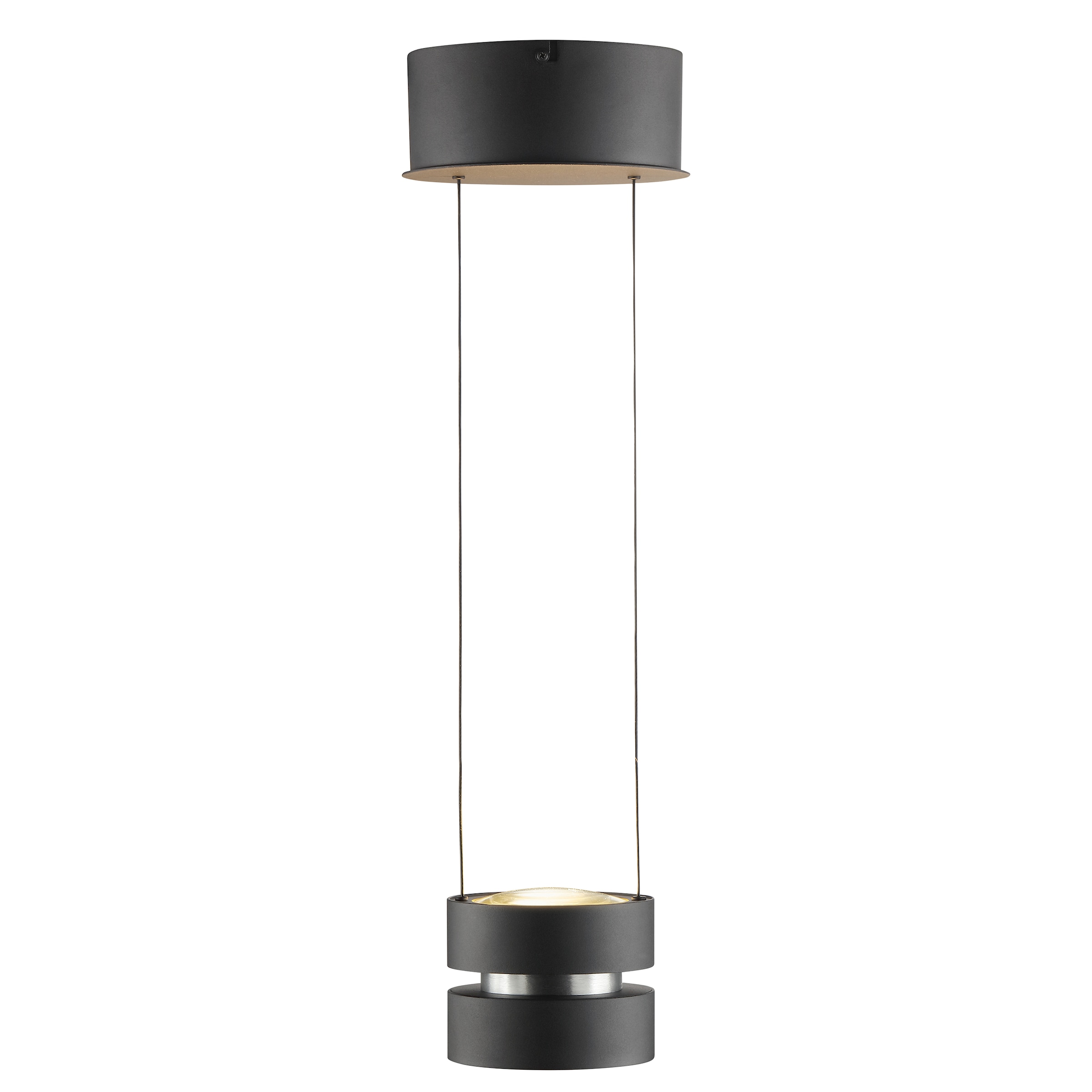 lumiCouture LED Pendelleuchte »Glow Sphere« LED-Modul 1 Stk. Warmweiß 2700 K, Up Downlight, Aluminium/Glas, schwarz