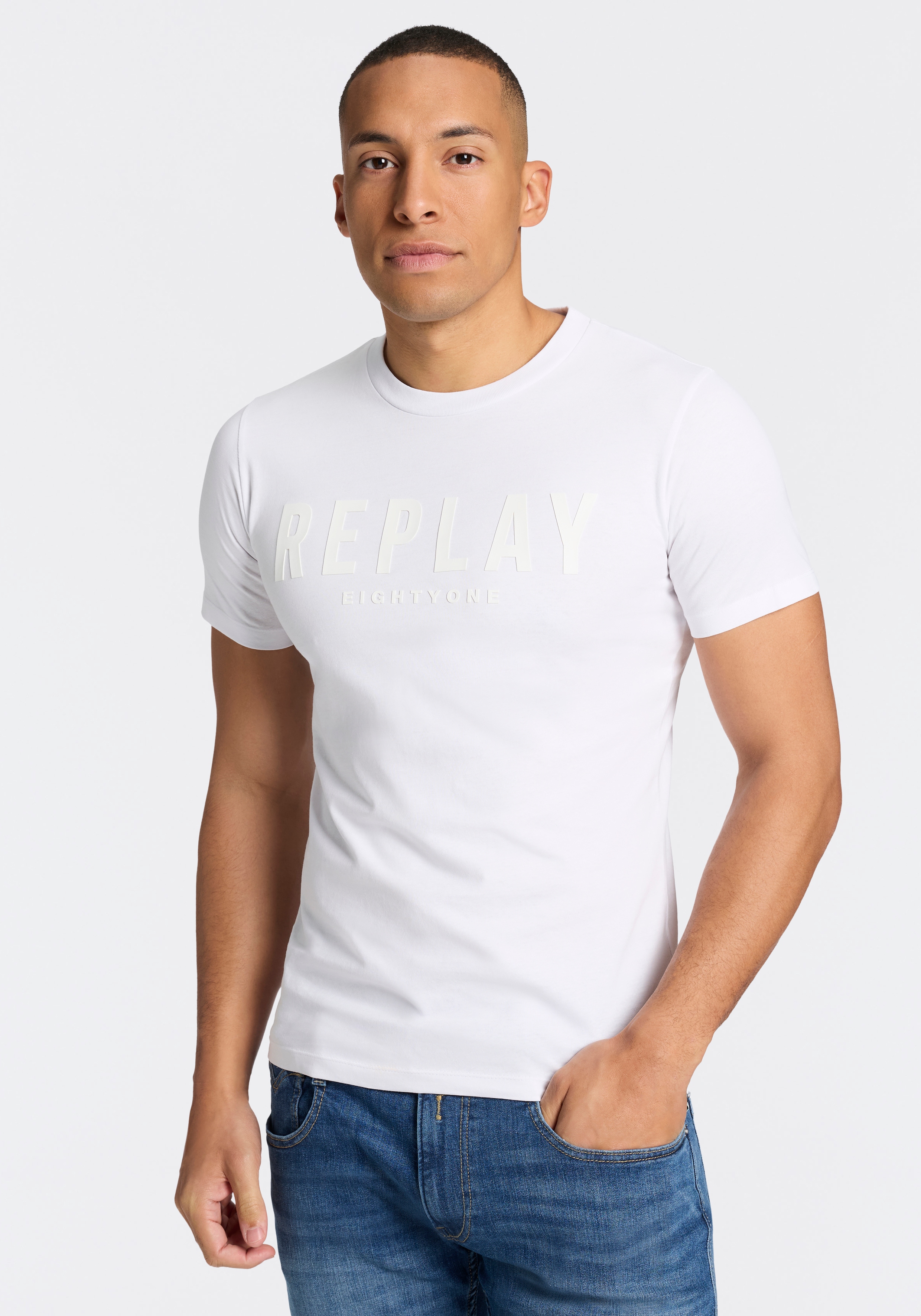 Replay T-Shirt Baumwoll-Qualität, Logoschriftzug