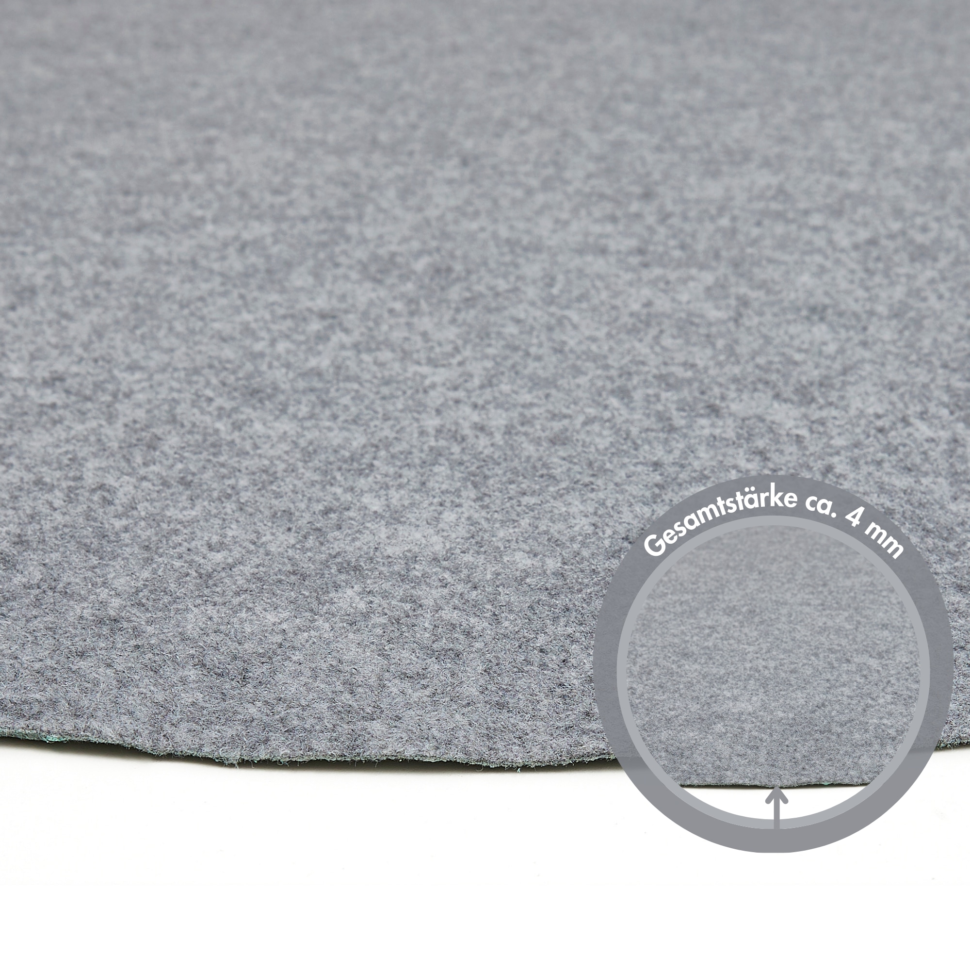 Andiamo Kunstrasen »Field, Made in Belgium«, rund, 4 mm Höhe, Rasenteppich aus Nadelfilz, mit Noppen, für Balkon & Terrasse
