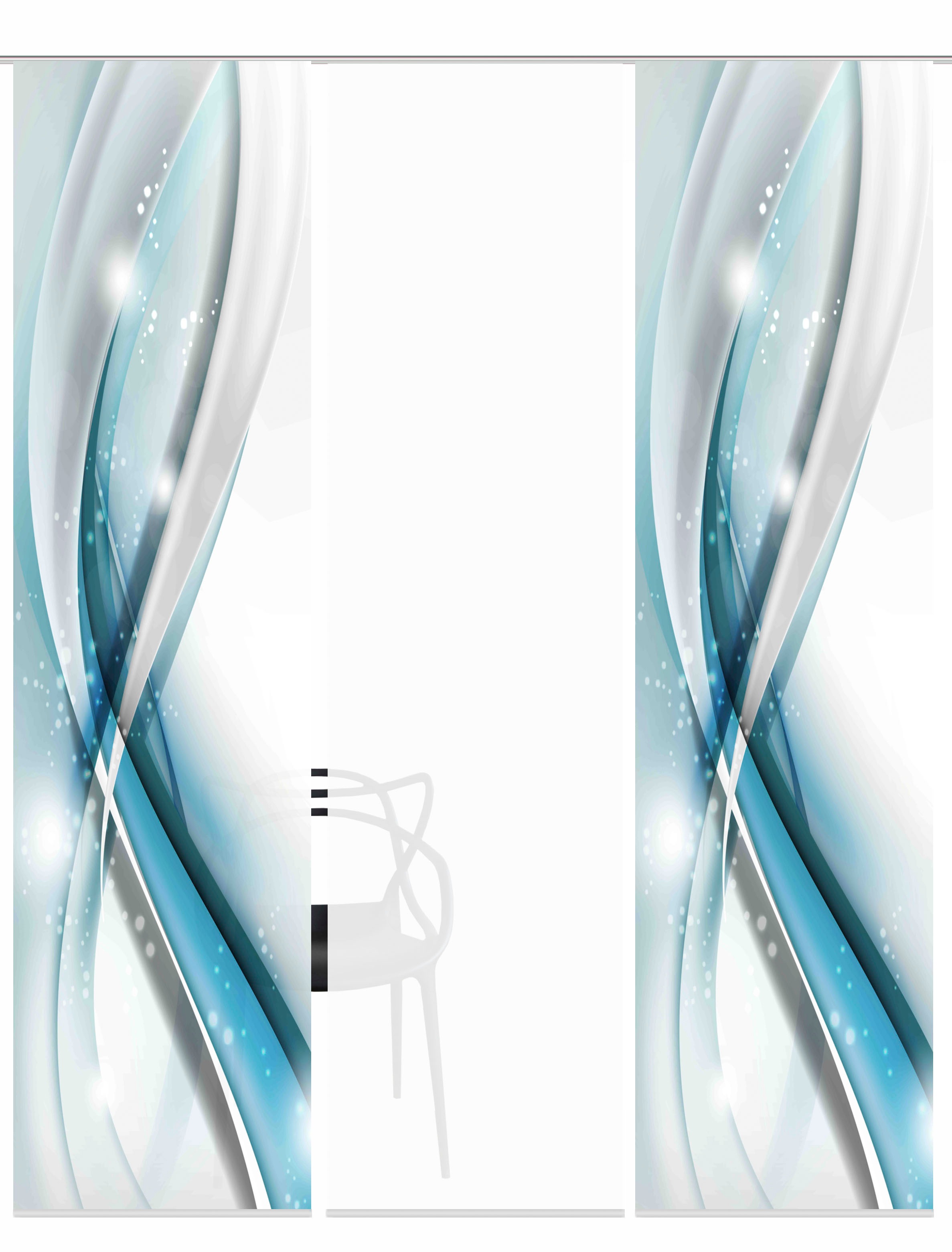 Thumbnail - HOME WOHNIDEEN Schiebegardine "GLIWE" Paneelwagen 3 Stk. tlg. Schiebevorhang Digi 3er Set GLIWE GRÜN