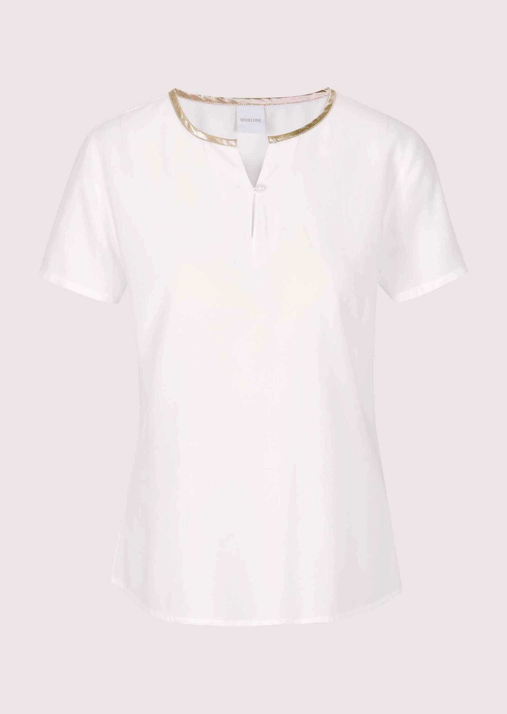 MADELEINE Kurzarmbluse "Blusenshirt Schlupfbluse mit Kontrastpaspel" Paspel günstig online kaufen