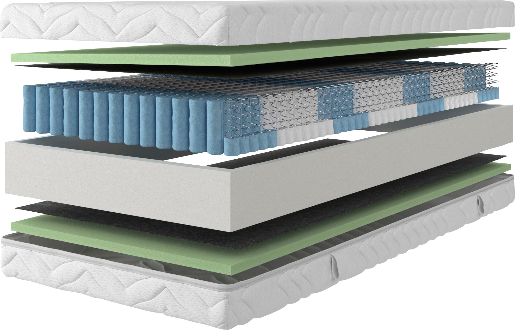 Älgdröm Taschenfederkernmatratze »TFK Sonet 24, 7 Zonen, Matratze 90x200 cm, 140x200 cm & weitere Größen«, 24 cm hoch, 1000 Federn, (1 St.), Matratzen H2/H3/H4, ergonomisch, atmungsaktiv, 1000Federn (100x200 cm)