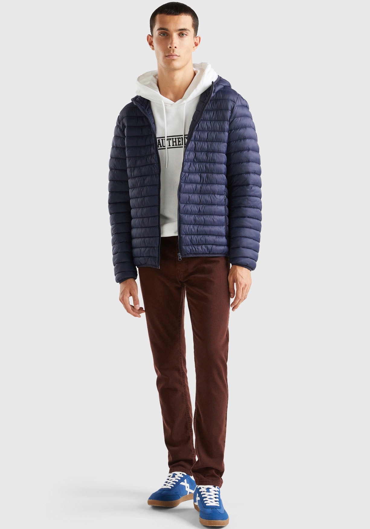United Colors of Benetton Steppjacke, mit Kapuze, mit seitlichen Zipper-Taschen