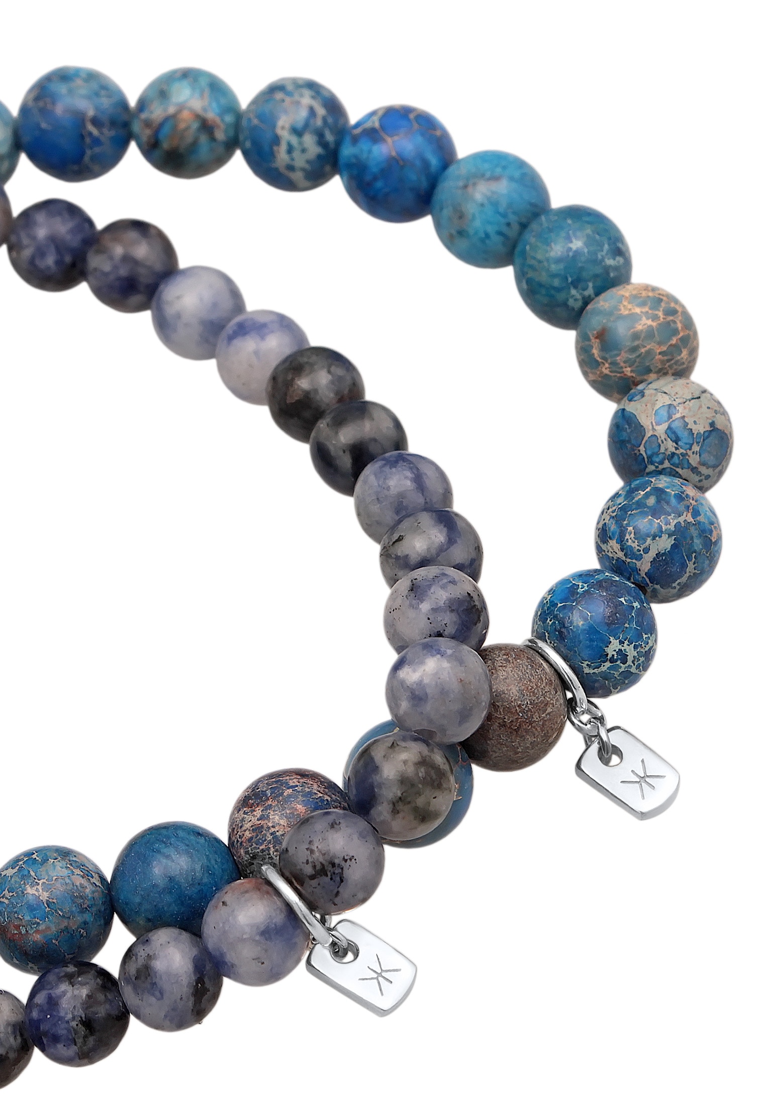 Kuzzoi Armkette »Armband Set aus Achat Edelstein Perlen Beads in 925 Silber«