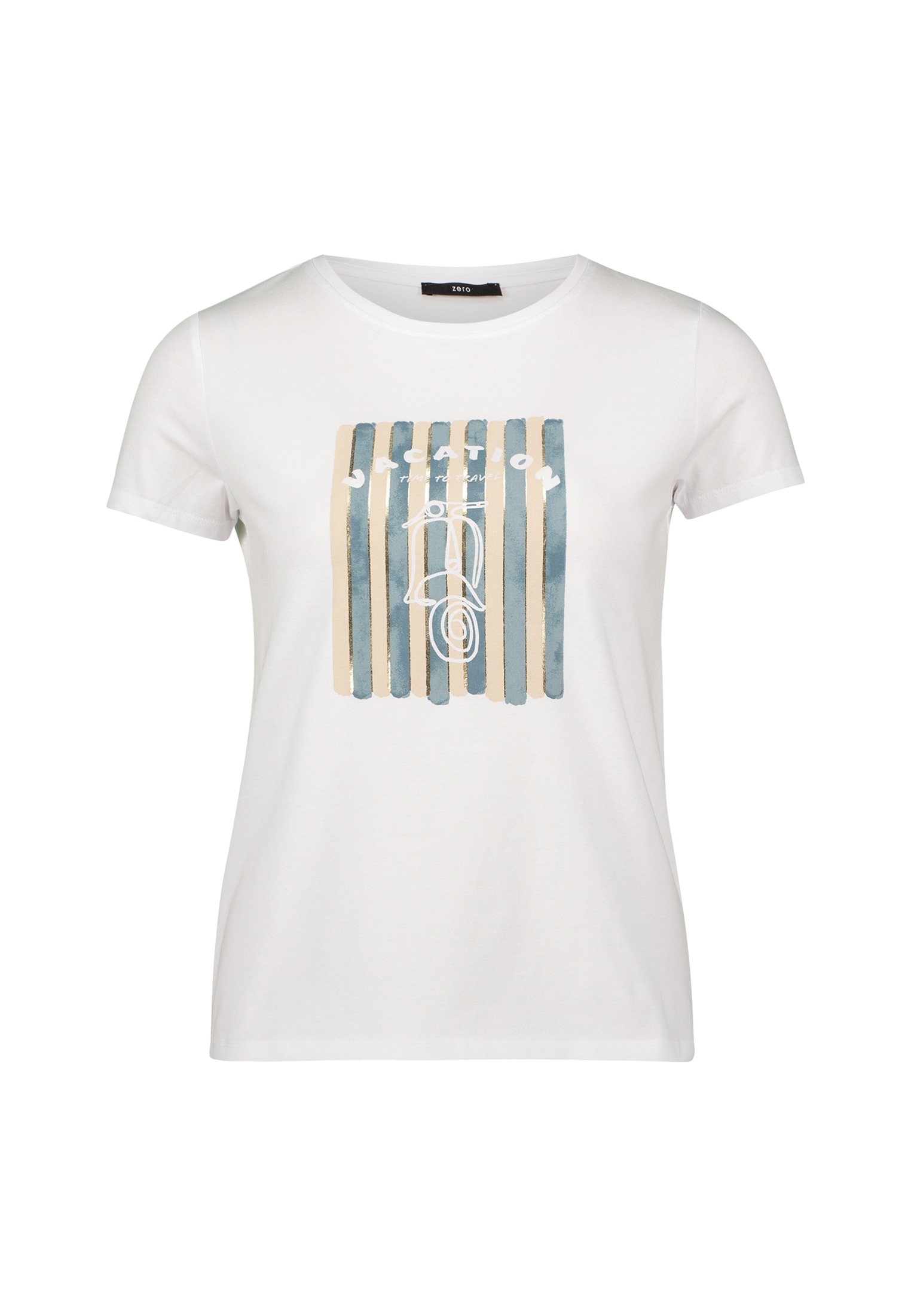 Zero Kurzarmshirt »zero T-Shirt mit Aufdruck«, (1 tlg.), weiteres Detail