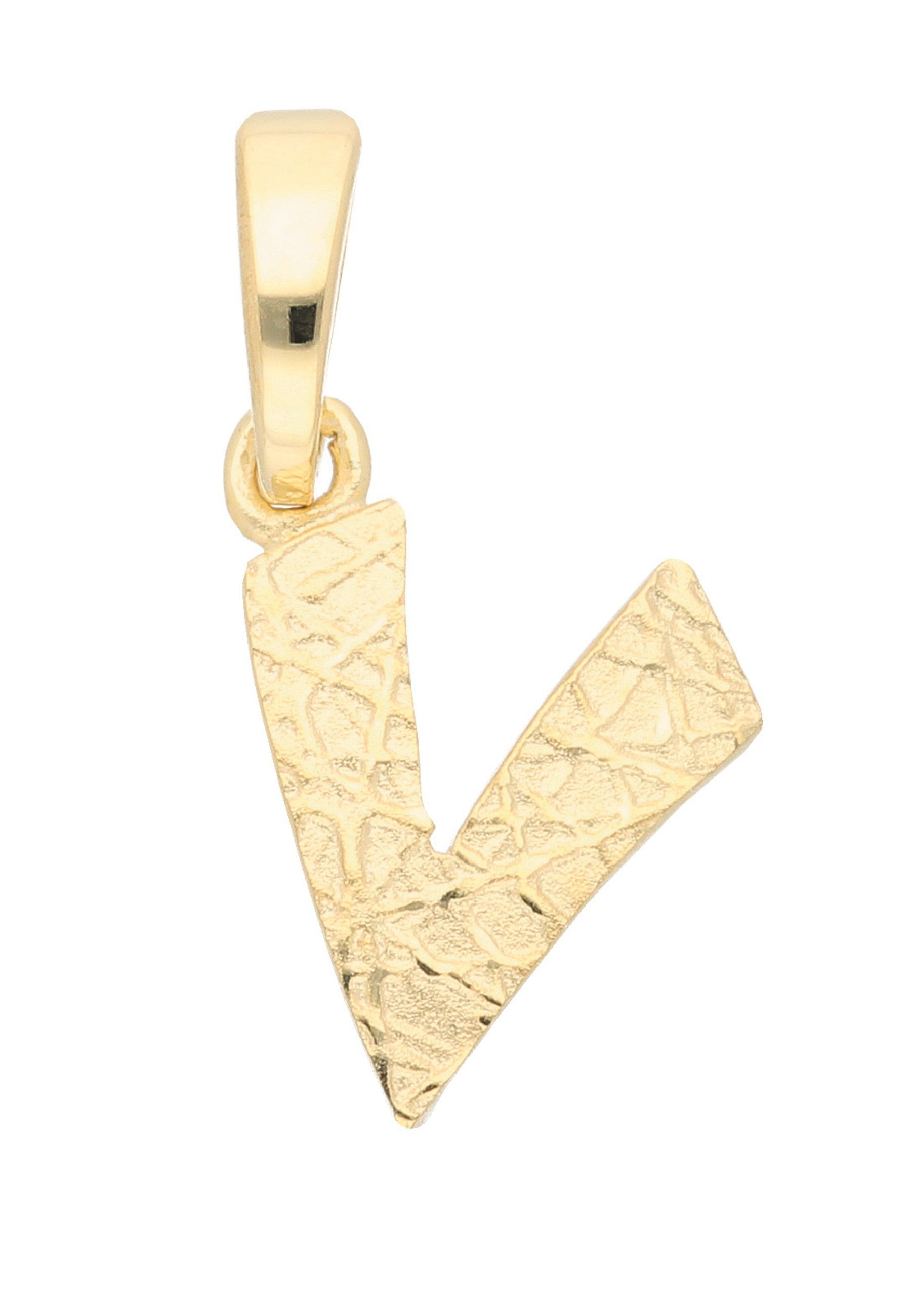 ADELIA ́S Damen Buchstabenanhänger "Damen & Herren 333 Gold Buchstabenanhänger V", Gold, gold, Gold, Schmuckanhänger, für Damen & Herren