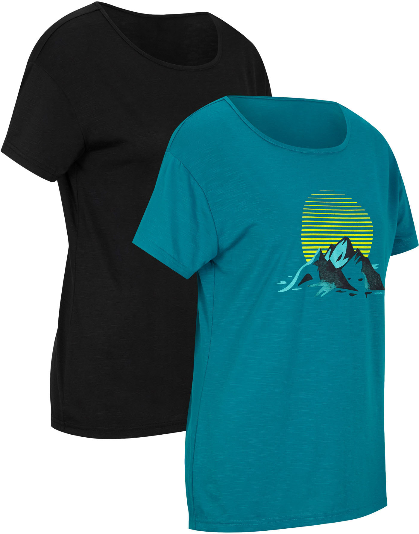 bonprix Funktionsshirt Packung, 2 Stk. Oversized, überschnittene Schultern, schnelltrocknendes Material