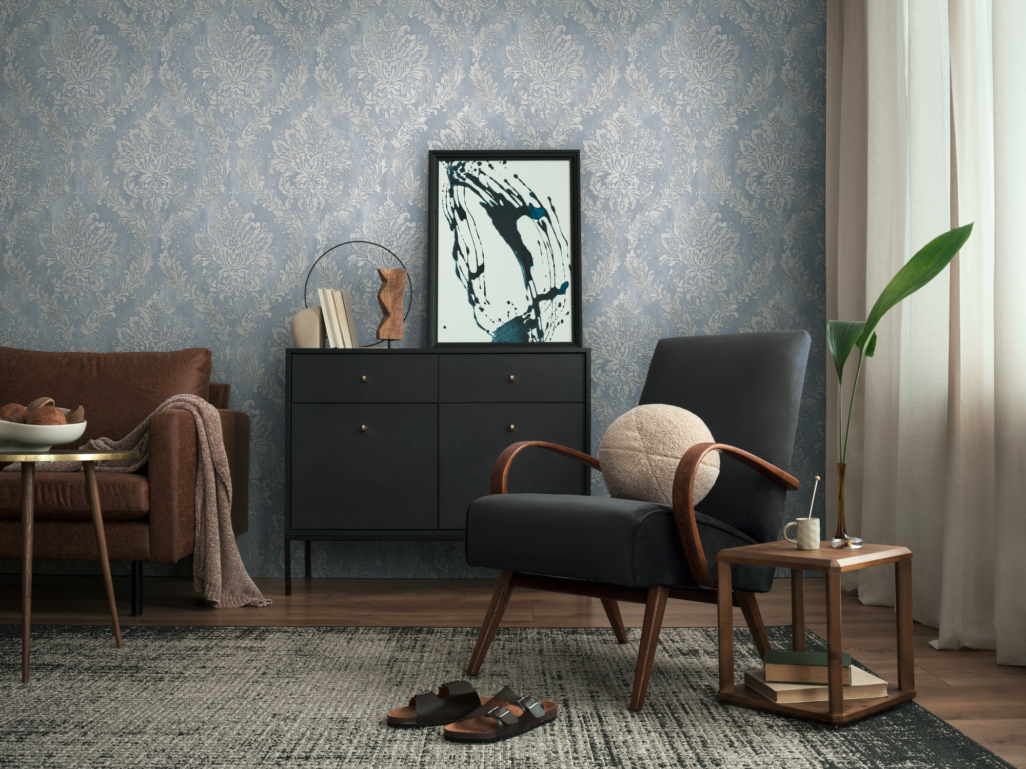 A.S. Création Vliestapete »Barock-Tapete Damast Farboptionen Ornamente« Kunst strukturiert