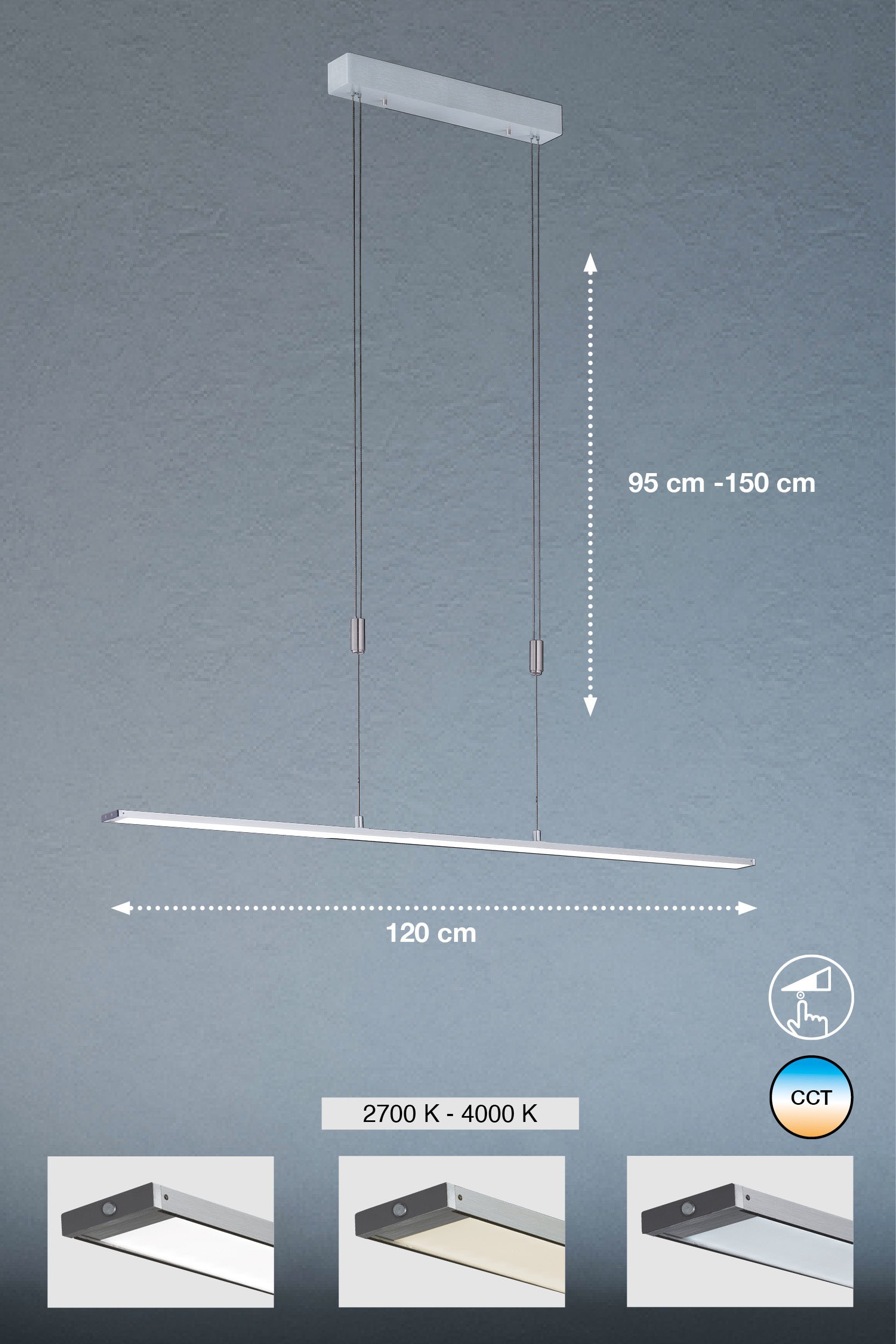 FISCHER & HONSEL LED Pendelleuchte »Metz«, 1 flammig, Leuchtmittel LED-Modul | LED fest integriert