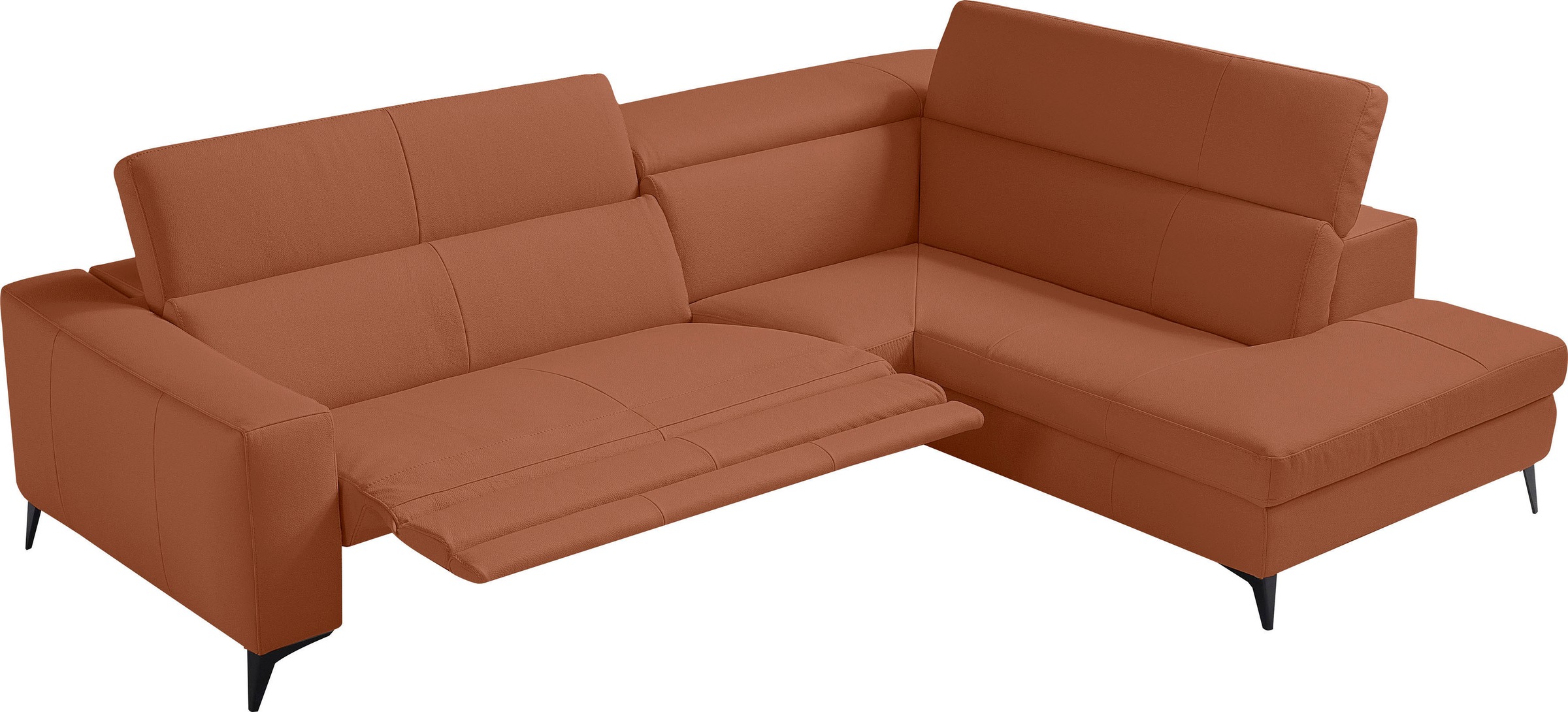 Egoitaliano Ecksofa "Edith, Designsofa mit hohem Sitzkomfort, Breite 269cm, L-Form" inkl. elektrischer Relaxfunktion und manuell verstellbaren Kopfteilen