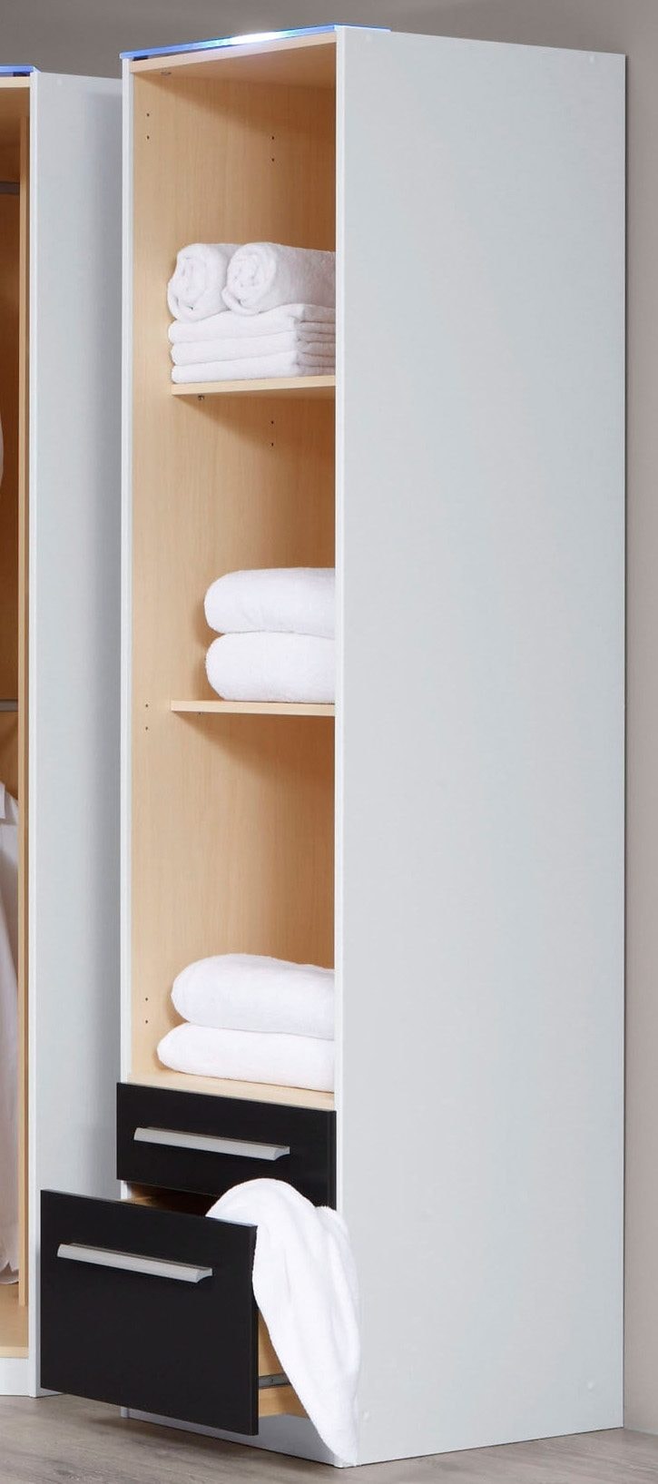 priess Kleiderschrank »Schrank Garderobe Wäscheschrank Barcelona in 5 Breiten« viel Stauraum, geräumige Schubkästen, mit Spiegel, MADE IN GERMANY