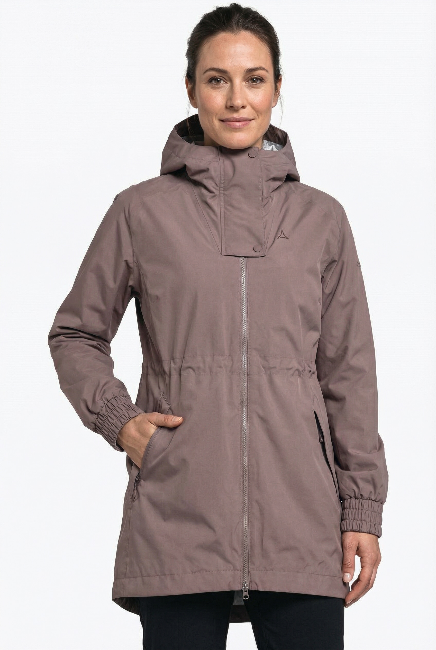 Parka SCHÖFFEL "Parka Style Bohorok WMS", Damen, Gr. 38, 3905, braun, Oberstoff: 100% Polyester; (Membran: Thermoplastisches Polyurethan); Futter: 100% Polyester, relaxed fit, hoch geschlossener Ausschnitt, Jacken Parka