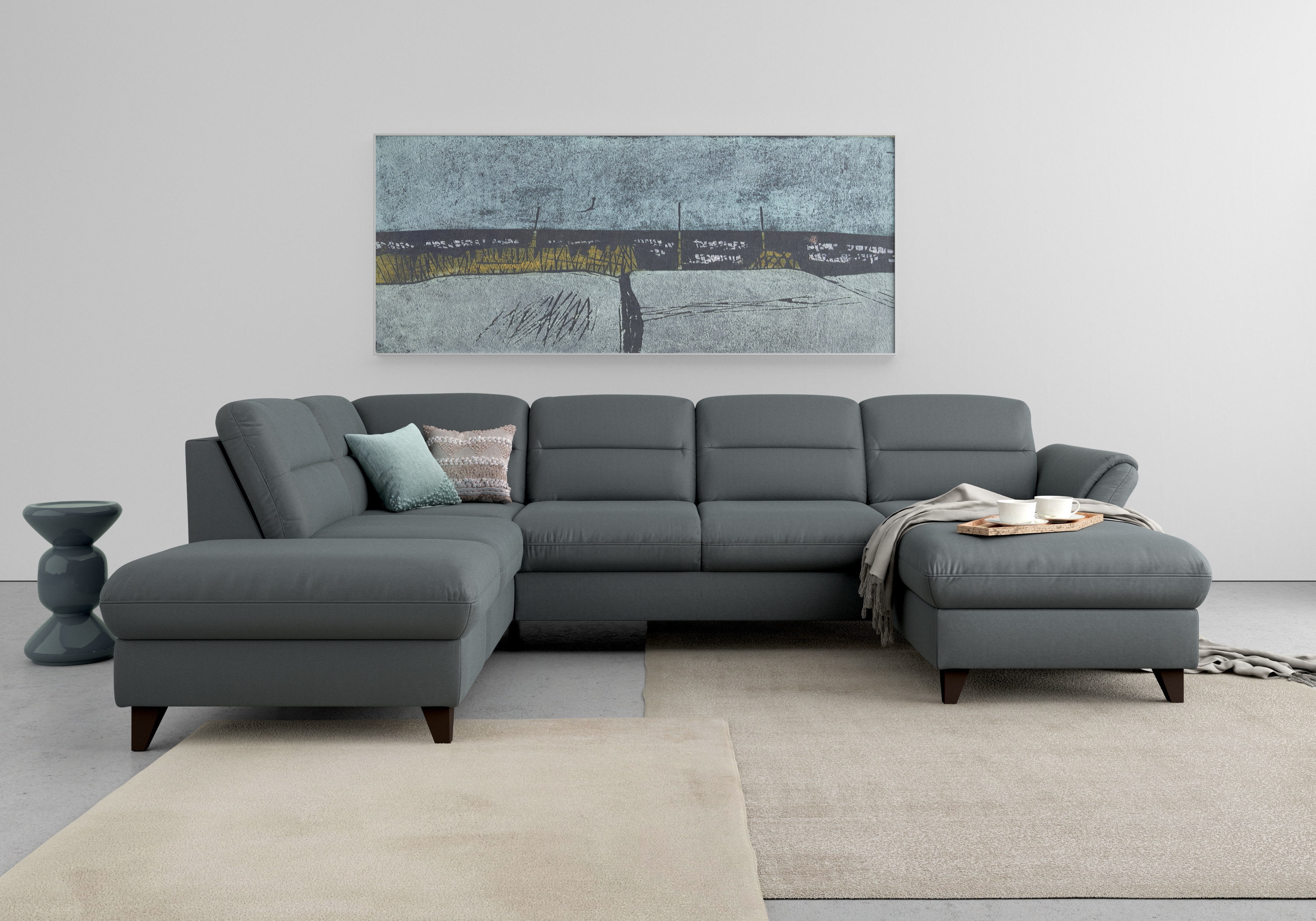 sit&more Wohnlandschaft "Mellum U-Form" Federkern, wahlweise mit Schlaffunktion, Stauraum und Armteilfunktion
