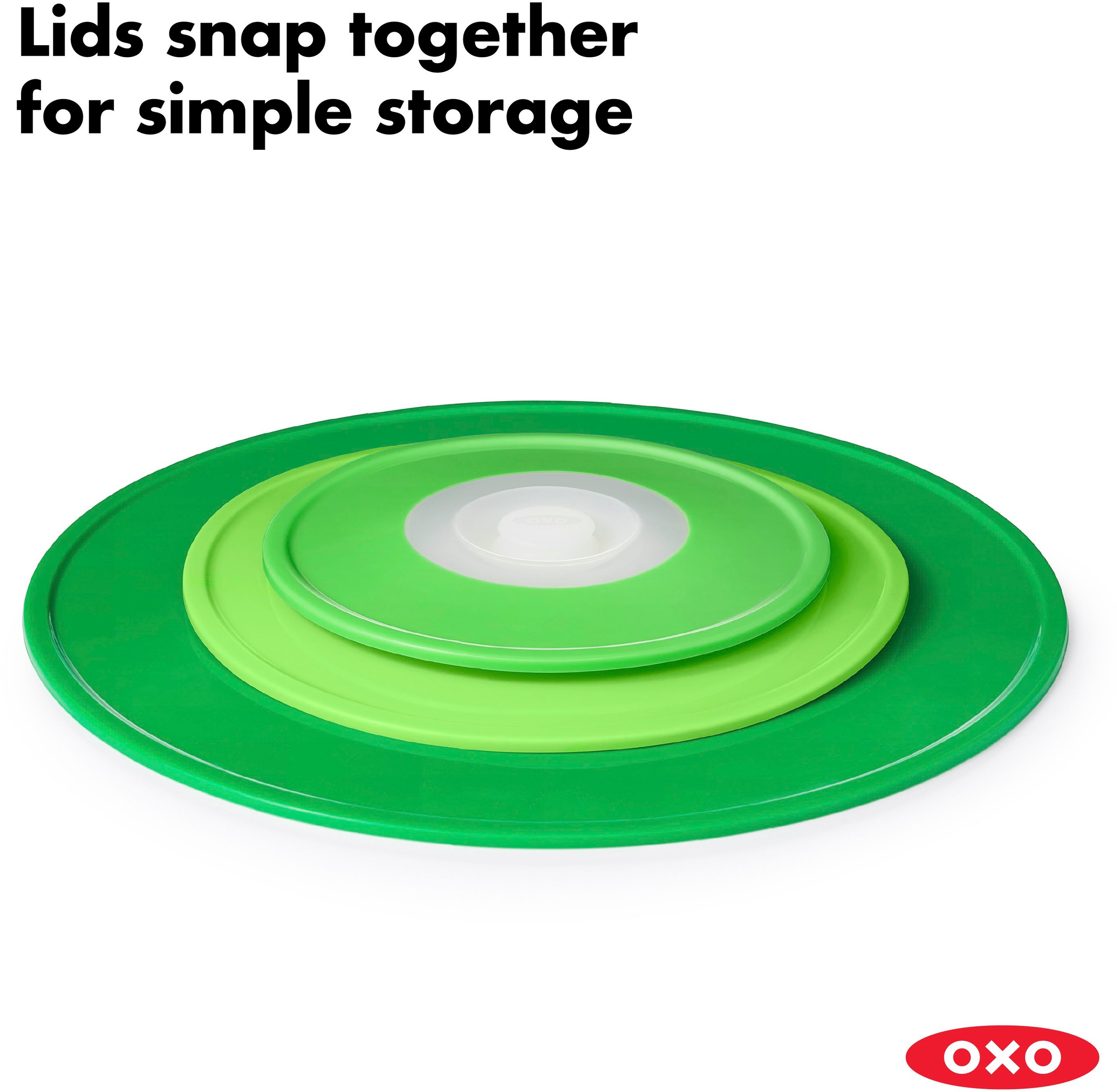OXO Good Grips Universaldeckel, (1 tlg.), wiederverwendbarer Silikondeckel, Ideal für Schüsseln von 7 cmbis14 cm