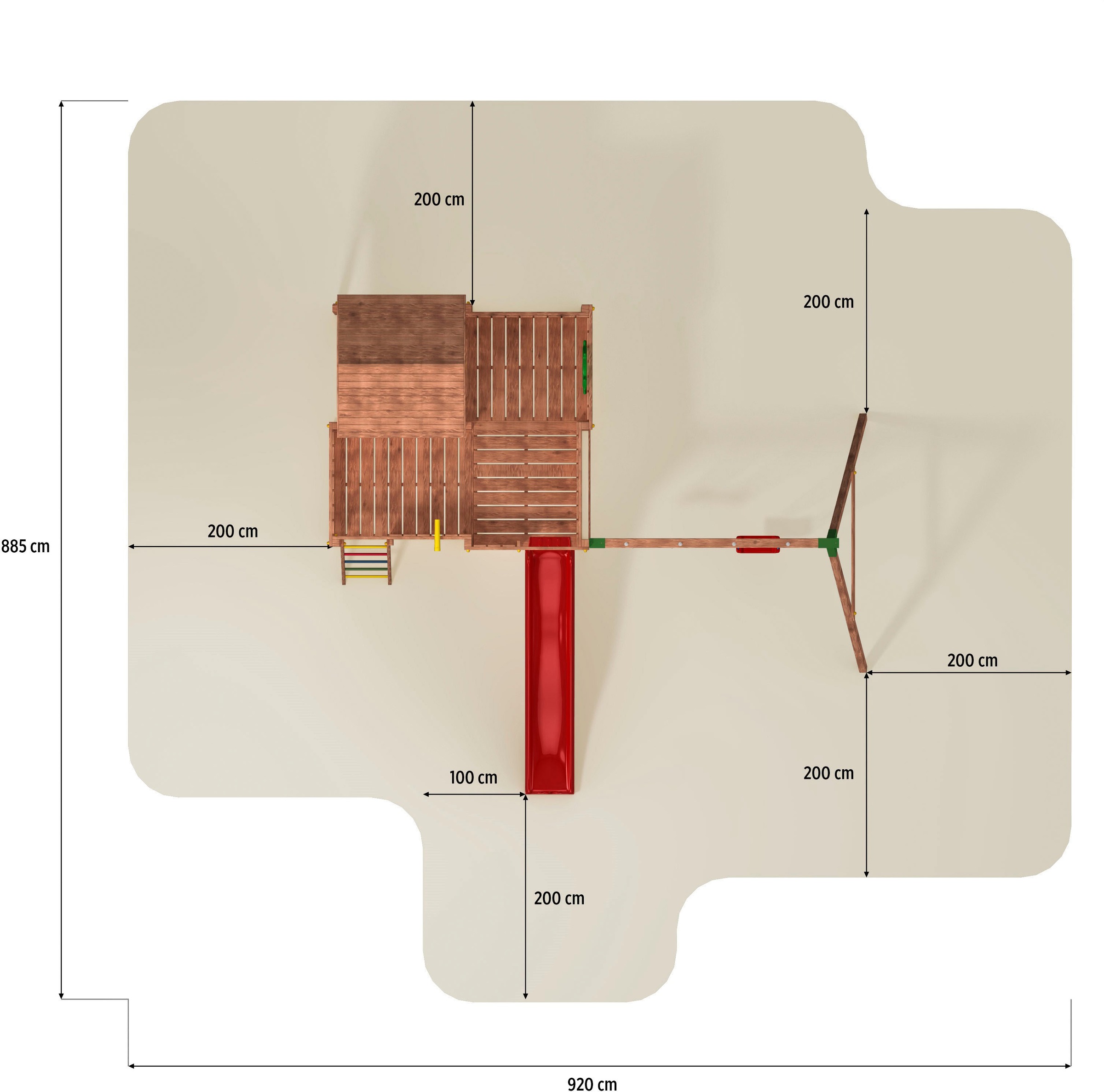 FUNGOO Spielturm »My SPACE_XL Move+«, mit Schaukel & Rutsche
