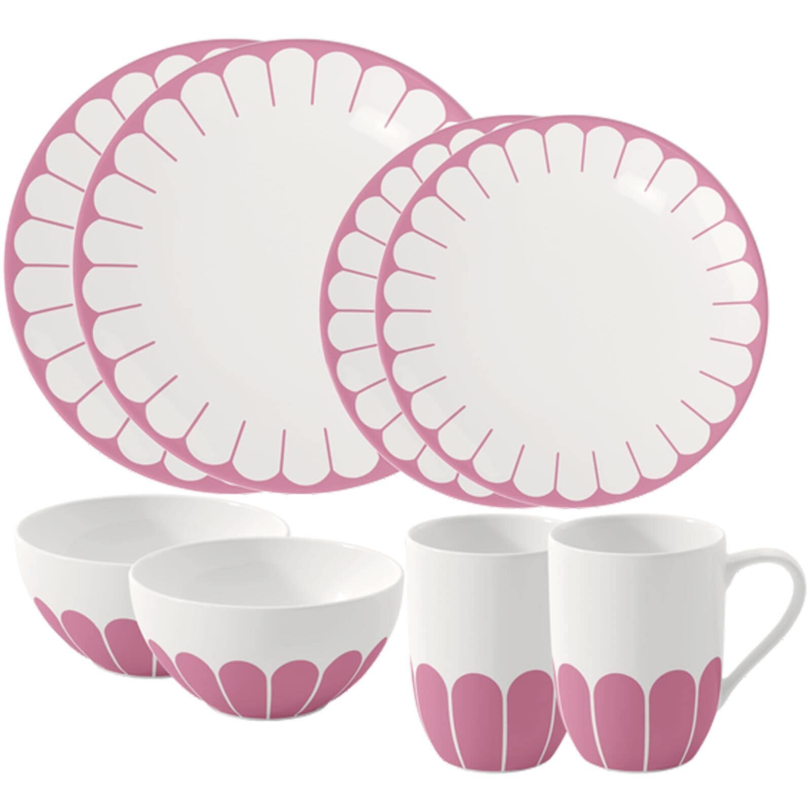 Villeroy & Boch Geschirr-Set "Starter-Set Fleur Couleur 8er Set" Spülmaschinenfest, Mikrowellensicher