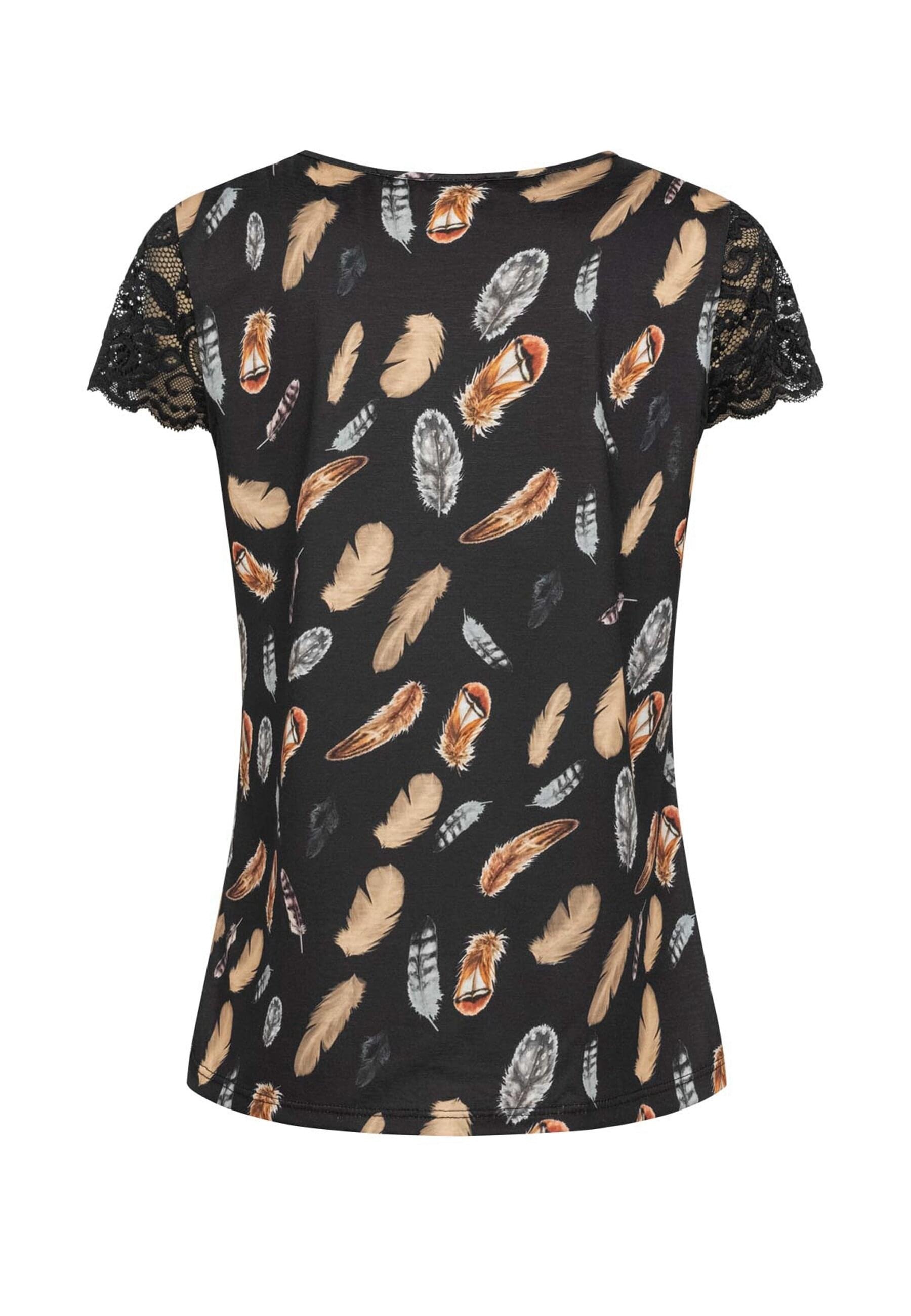 CLOUD 5IVE T-Shirt "CLOUD 5IVE T-Shirt mit V-Neck und Spitzenansatz", 1 Stk günstig online kaufen