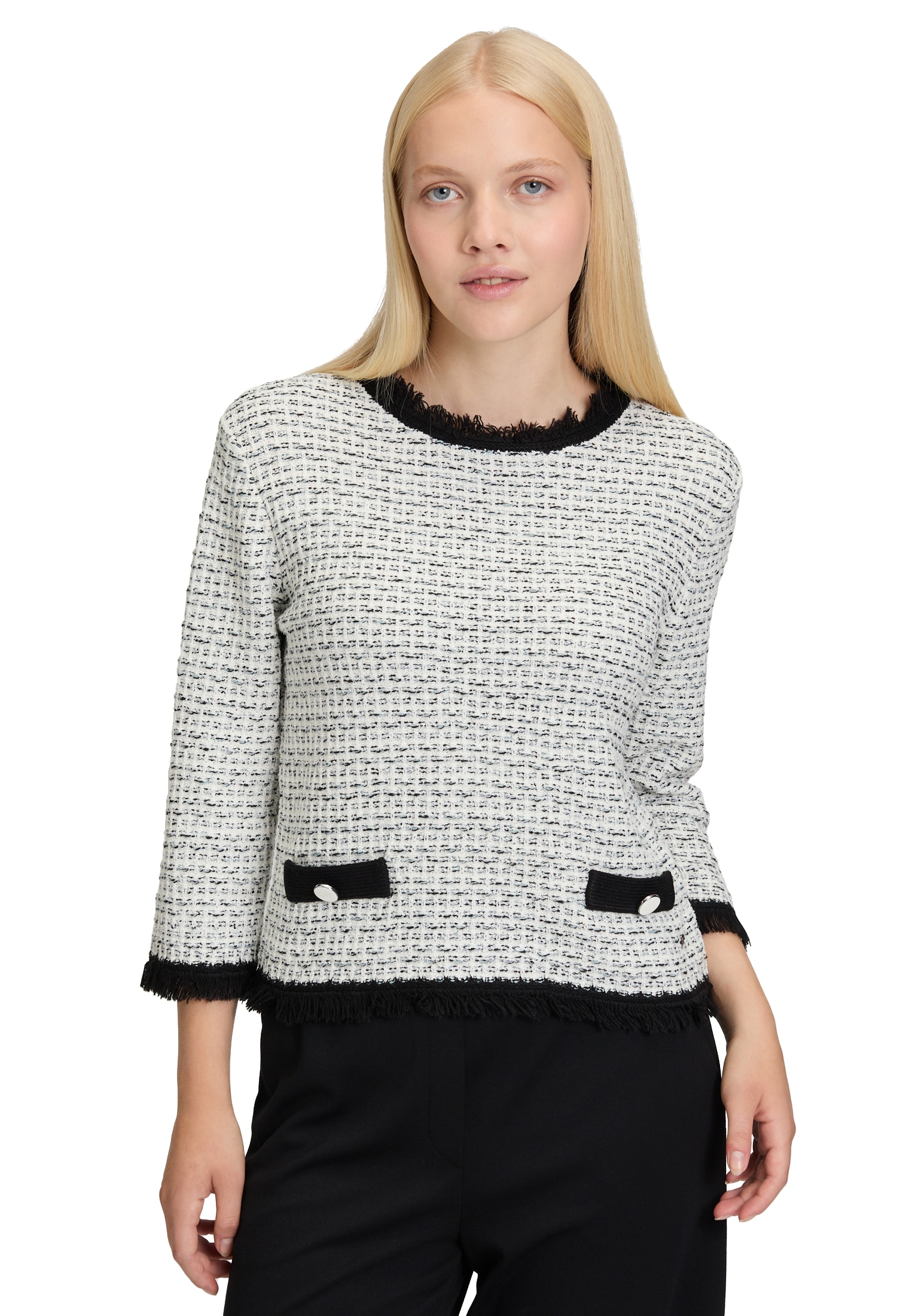 Betty&Co Strickpullover "Damen mit Fransen" 1 Stk. tlg. günstig online kaufen