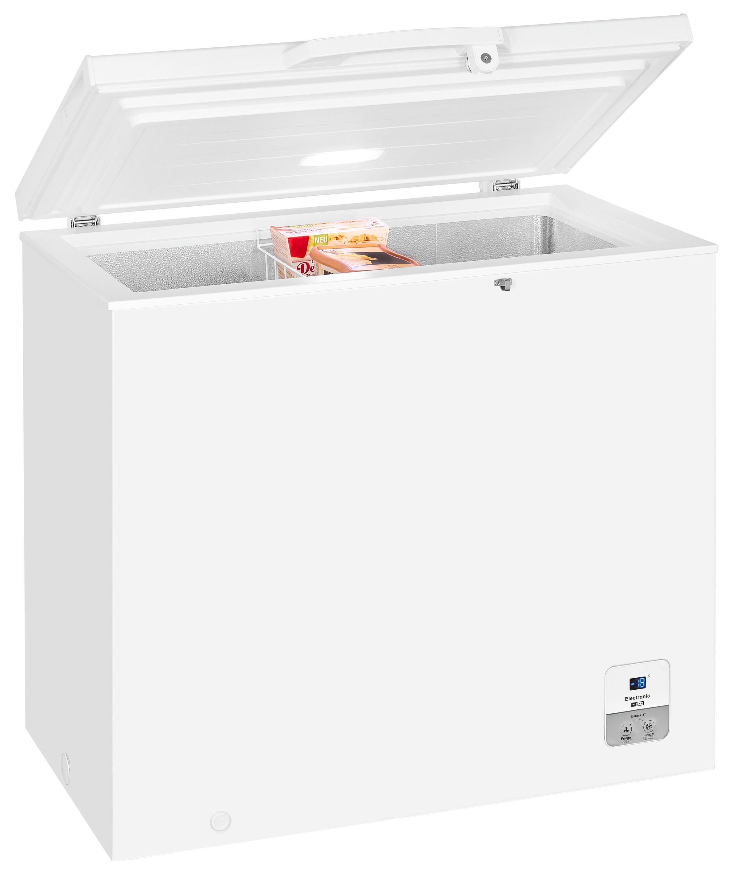 exquisit Gefriertruhe »GT200-HE-O11E weiss«, 85,3 cm hoch, 89,1 cm breit, mit Türschloss