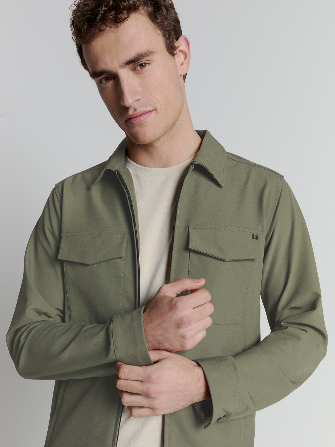 NO EXCESS Langarmhemd »No Excess Sedoc overshirt«