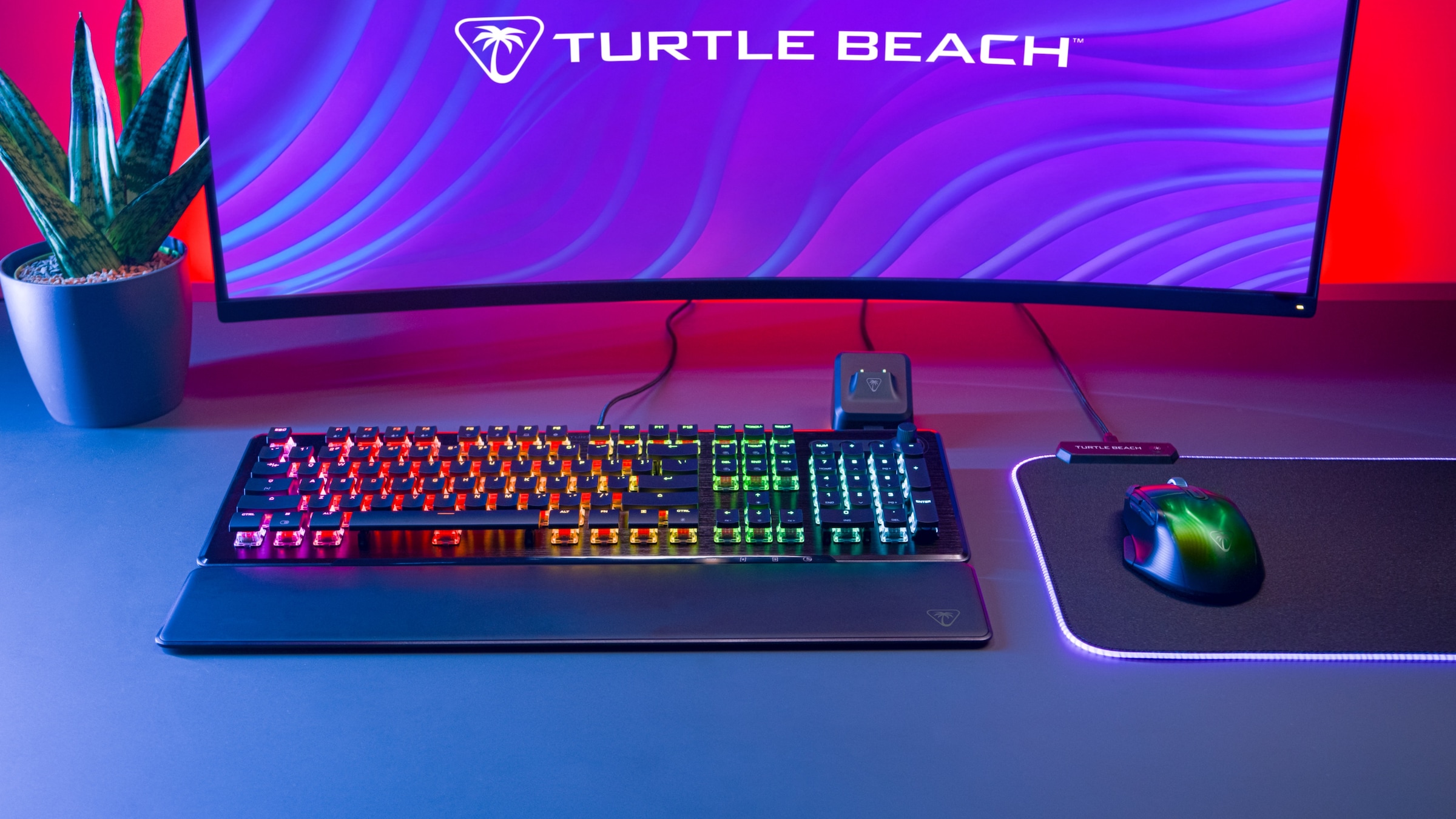 Turtle Beach Gaming-Tastatur »Vulcan II, Linear«, (Lautstärkeregler-Funktionstasten-Profil-Speicher-Ziffernblock-verstellbare Füße-Handgelenkauflage), Linear