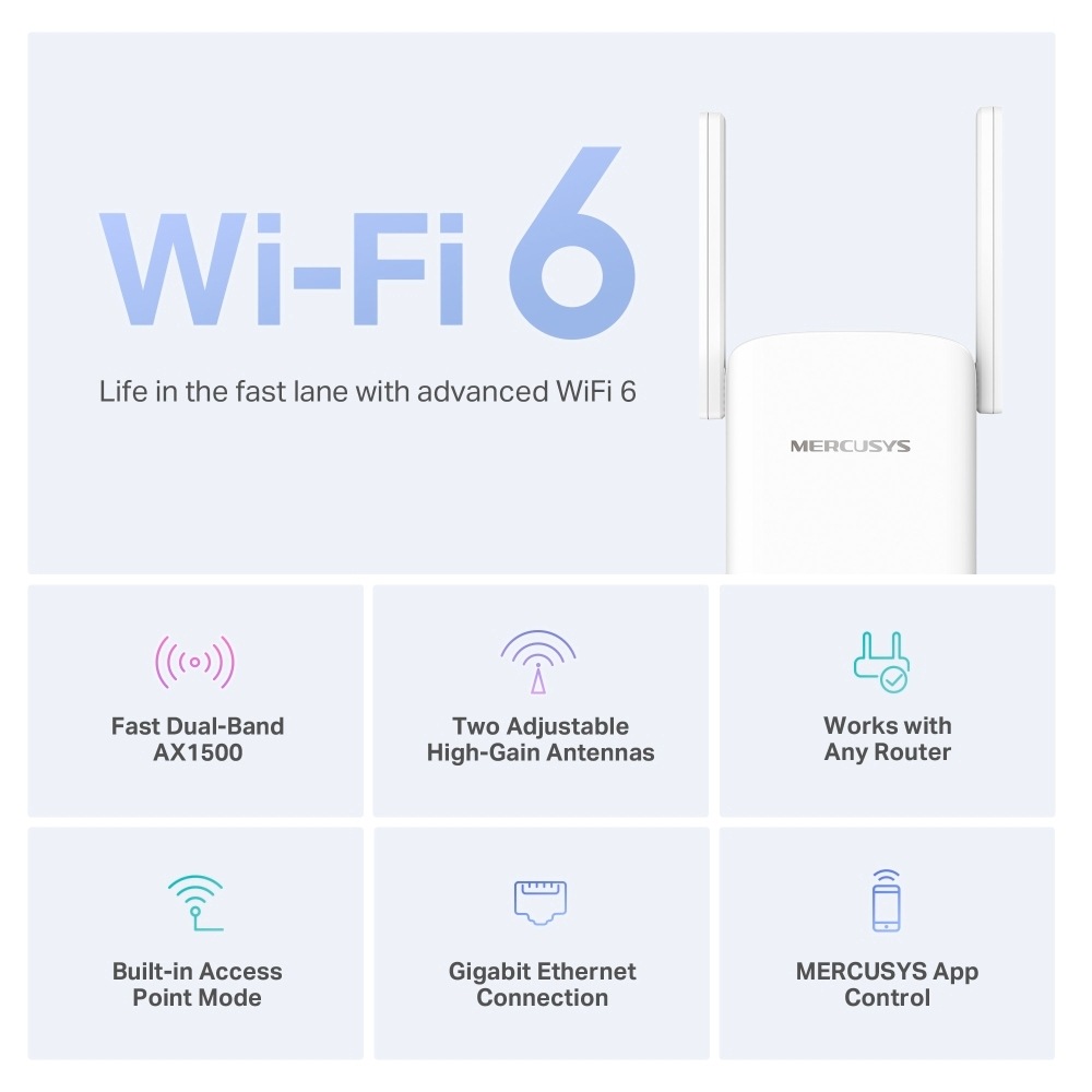 TP-Link WLAN-Repeater »Mercusys ME60X AX1500 Wi-Fi Range Extender«