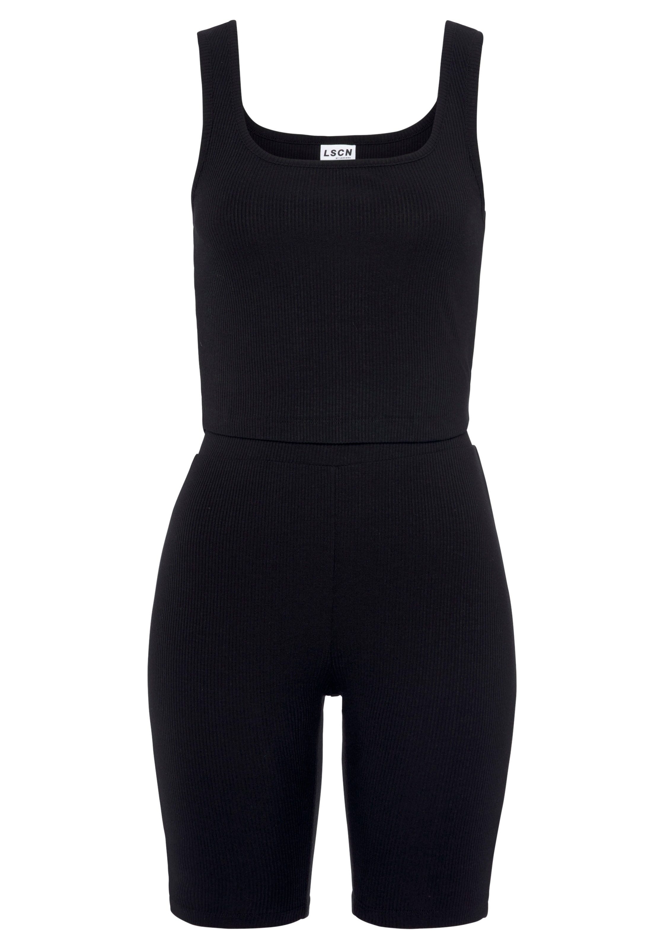 LASCANA Shorty, bestehend aus Top und Shorts aus Rippmaterial, Homewear-Set