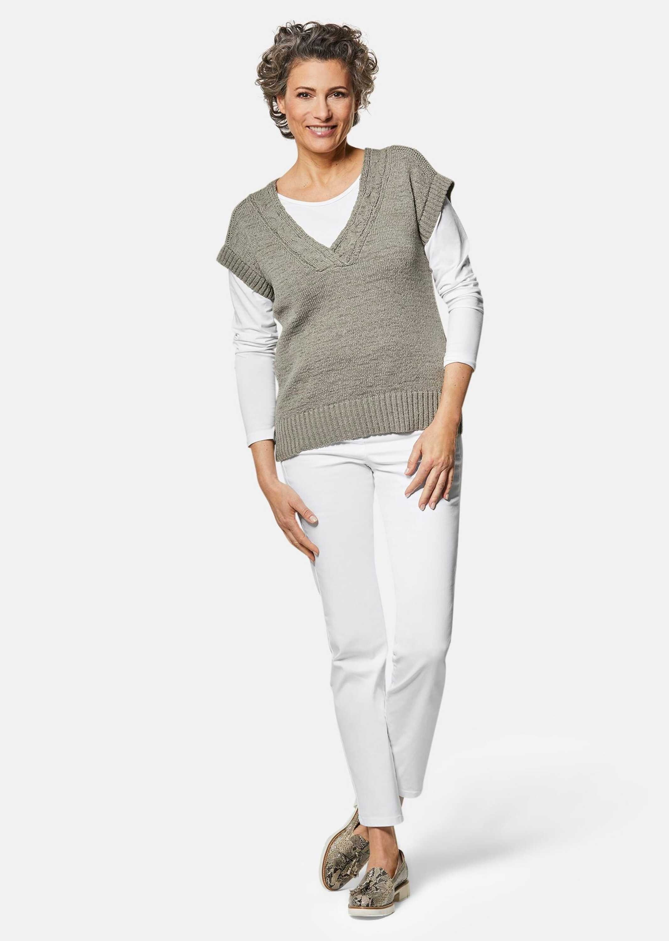 GOLDNER Rundhalspullover "Trageangenehmer Pullunder mit modischem Ausschnit günstig online kaufen