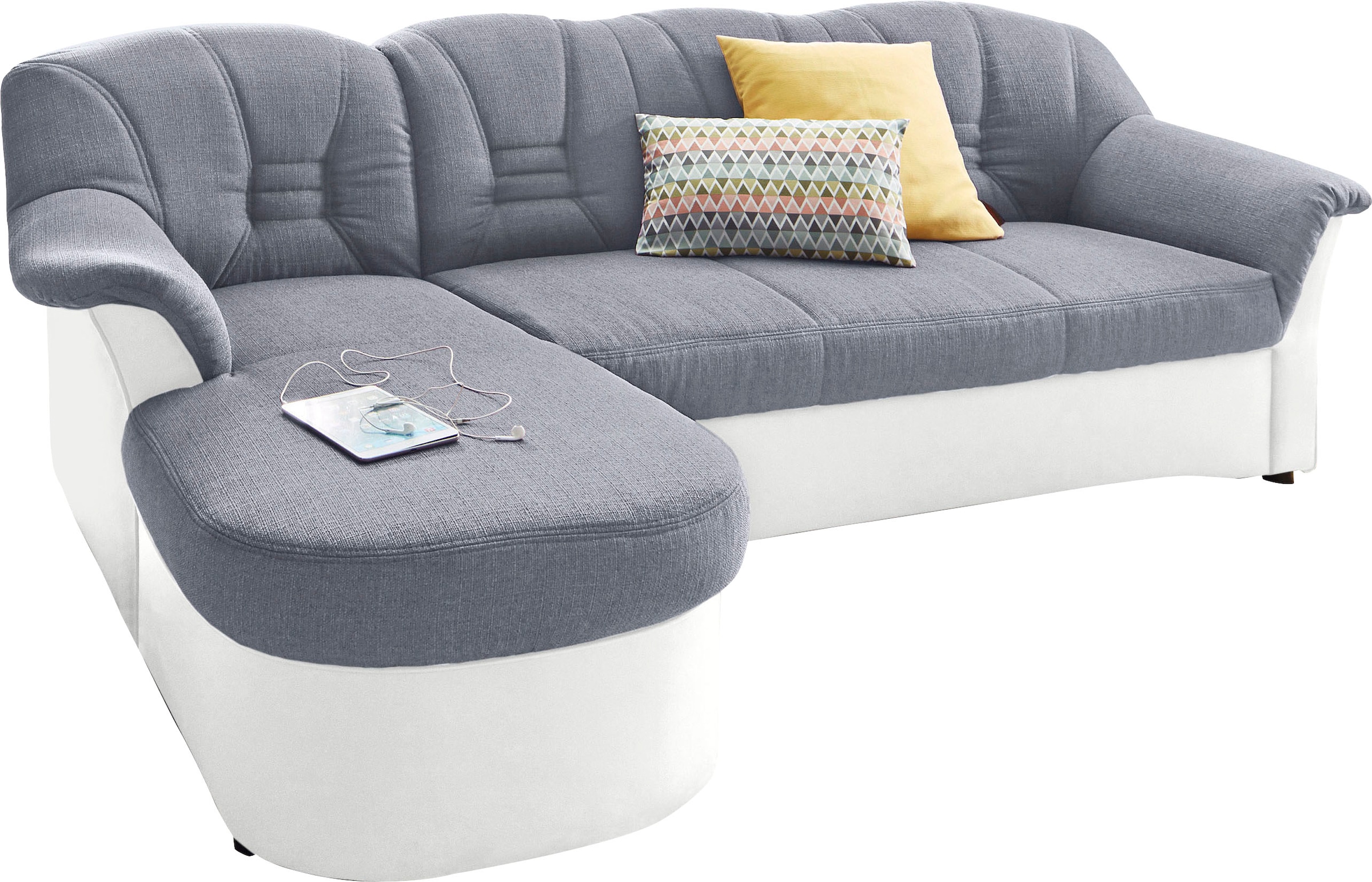 DOMO collection Ecksofa "Elva, zeitlose Formensprache, elegante Rückenstepp günstig online kaufen